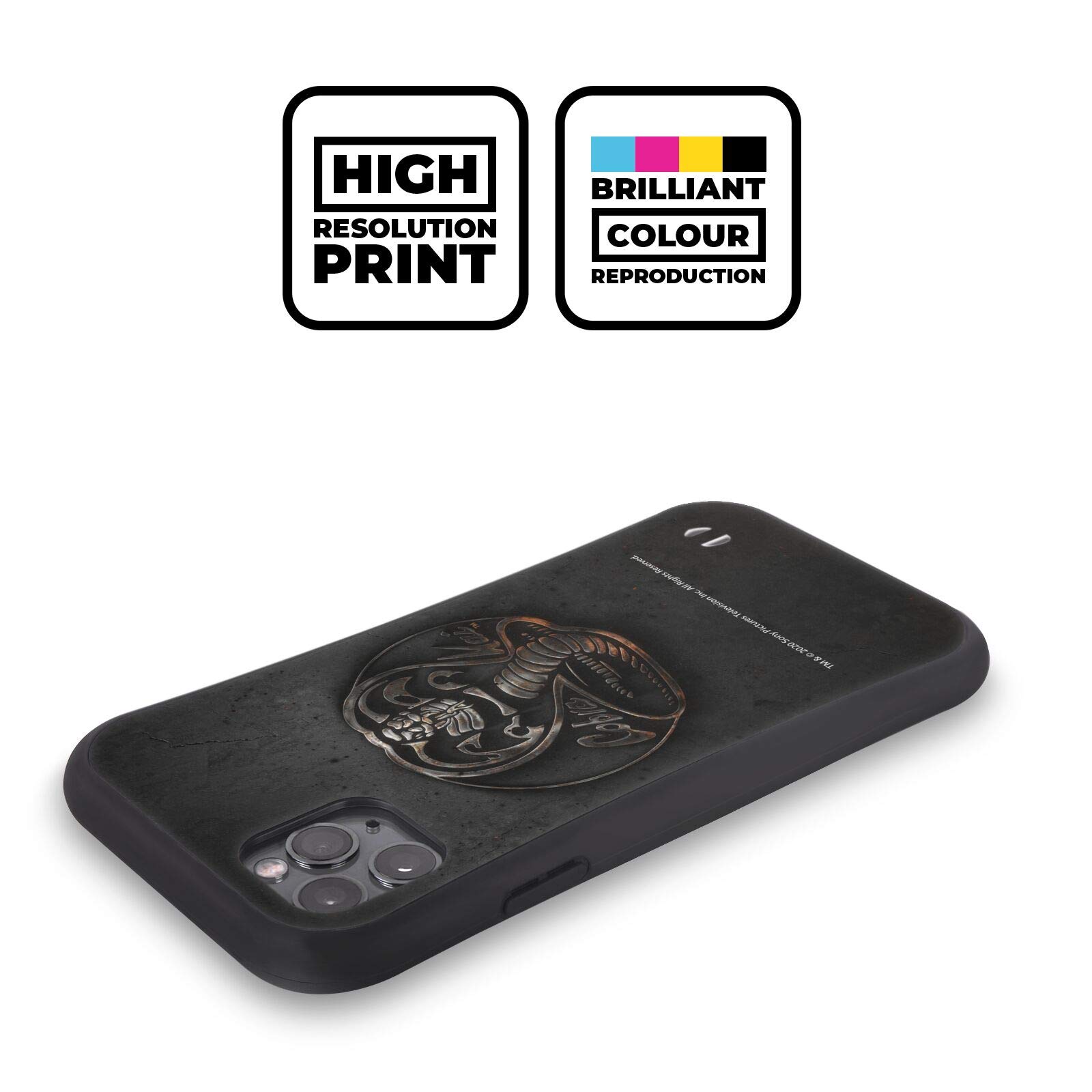 Official Cobra Kai Metal Logo Hybrid Case for iPhone 12 & 12 Pro - Durable Protection with Stylish Design - Perfect for Fans, Daily Use & Showcasing Your Favorite Show