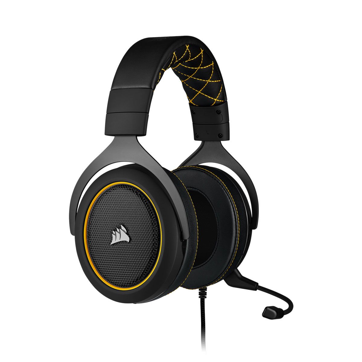 Corsair HS60 Pro Surround Sound Gaming Headset - 7.1 Virtual Surround, Memory Foam Ear Cushions, Noise Isolation - Yellow | Perfect for PC, PS4, Xbox Gaming & Online Meetings