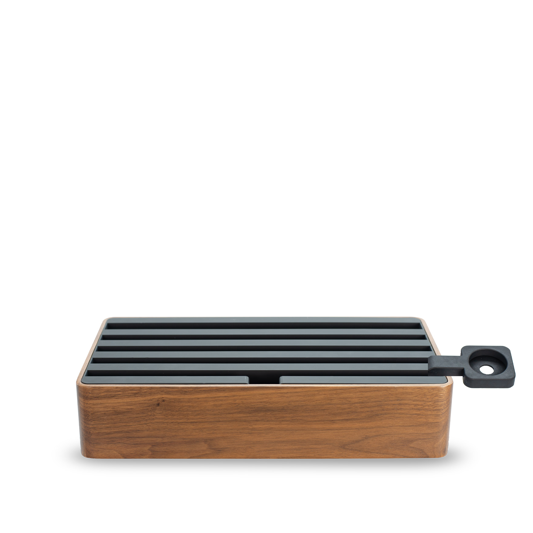 ALLDOCK Classic FAMILY Walnut & Black Apple Charging Station - Premium Wooden Dock for iPhone, iPad, AirPods - Perfect for Home, Office & Travel Organization