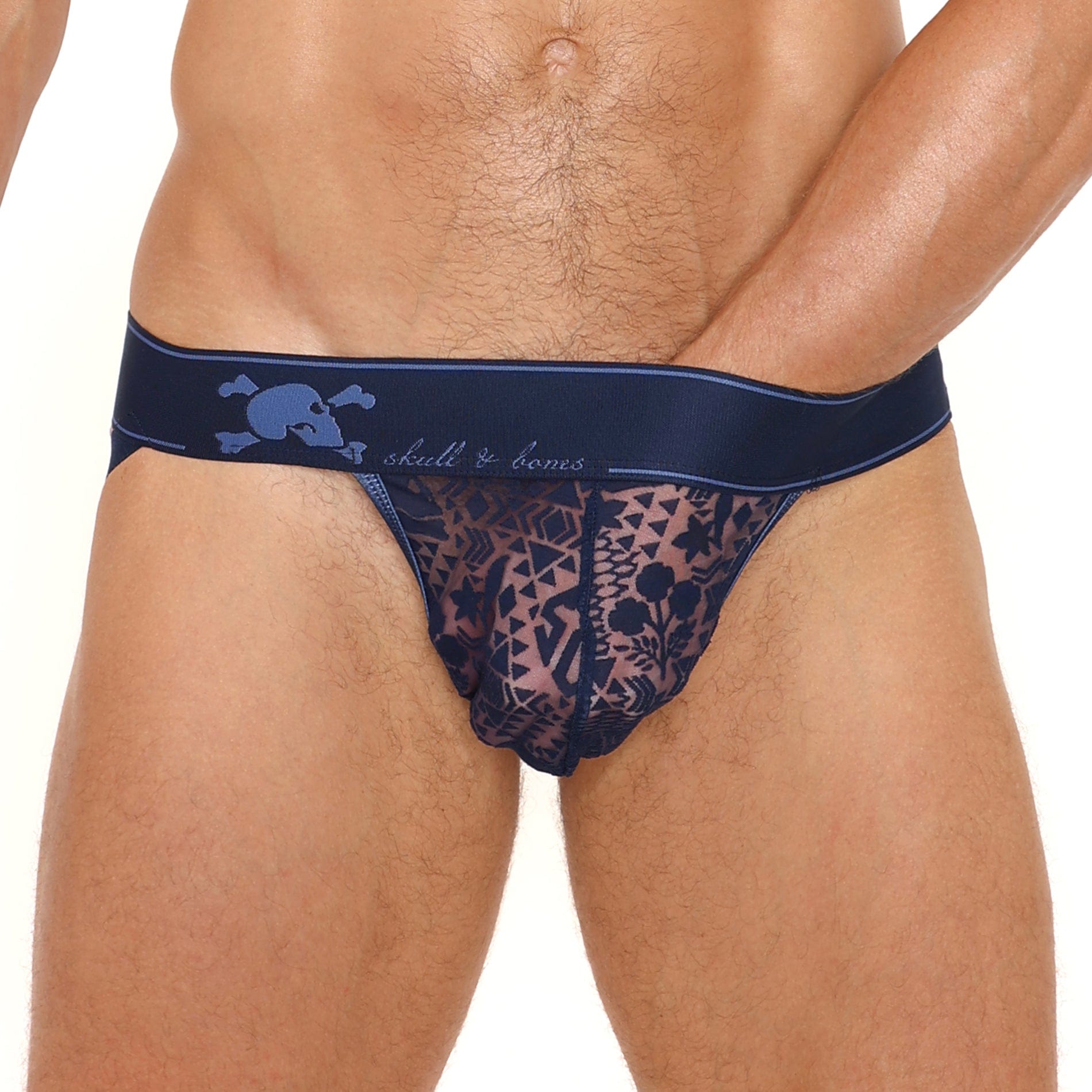 Skull and Bones Burnout Thong Midnight - Gothic Fashion for Women, Comfortable Cotton Underwear, Perfect for Halloween, Parties & Everyday Wear