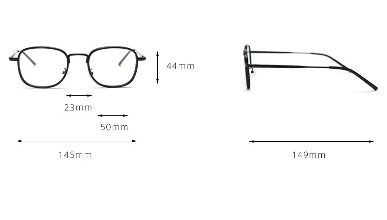 CCspace Unisex Full Rim Square Alloy Eyeglasses 56833 - Lightweight Metal Frame Glasses for Men & Women - Perfect for Reading, Work, and Daily Fashion Accessories