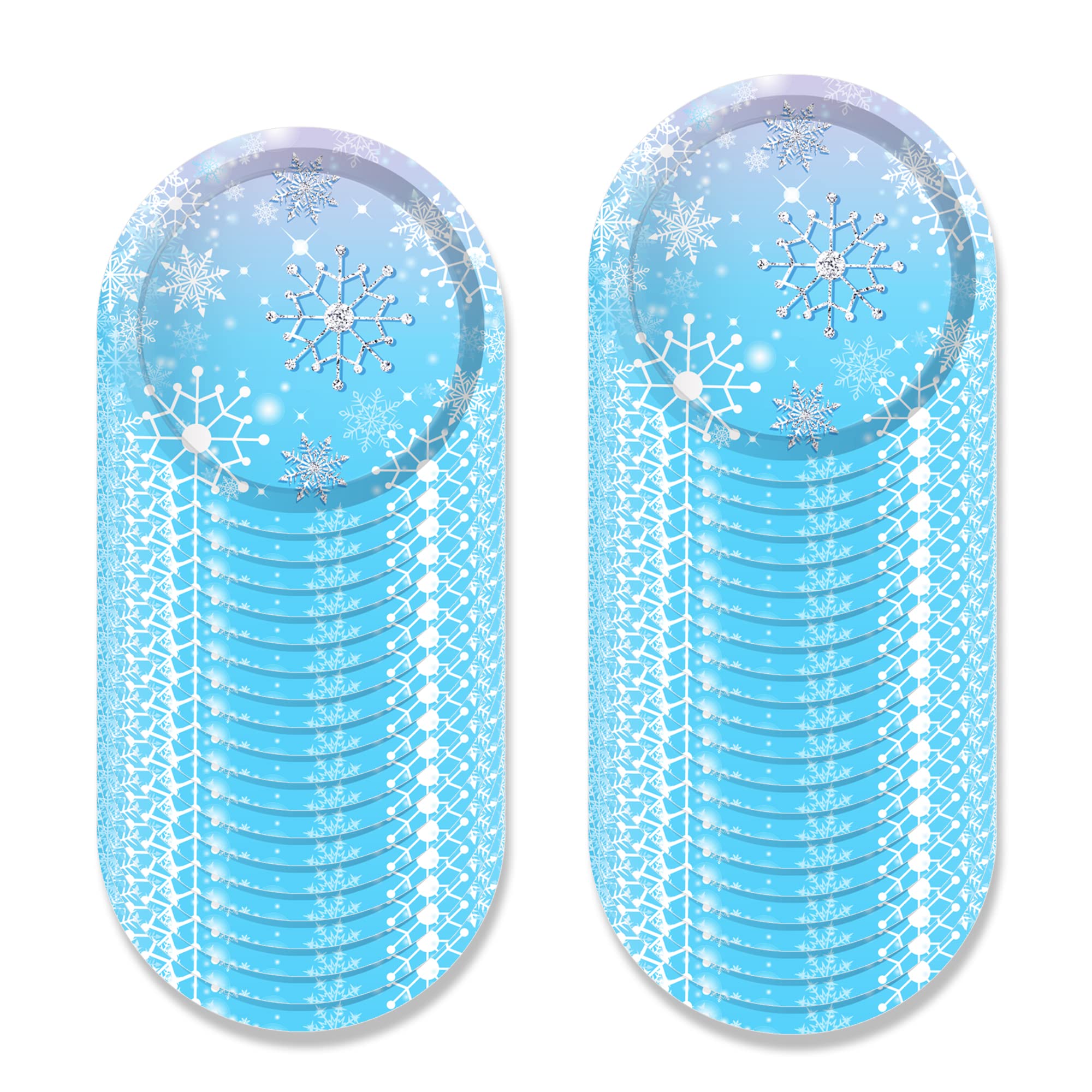 116-Piece Snowflake Winter Wonderland Party Supplies Set - 16 Guest Tableware Kit with Plates, Napkins, Cups & Forks for Christmas, Birthday & Holiday Celebrations | Perfect for Winter Themed Parties, Family Gatherings & Festive Decorations