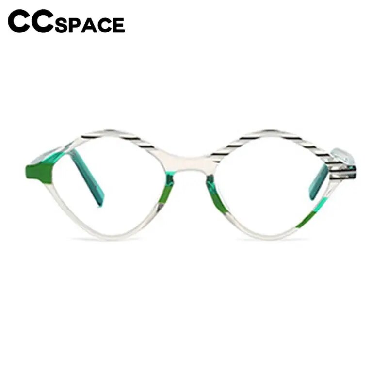 CCspace Women's Full Rim Oval TR90 Titanium Eyeglasses Frame - Lightweight & Durable for Work, Reading & Fashion (Model 56846)