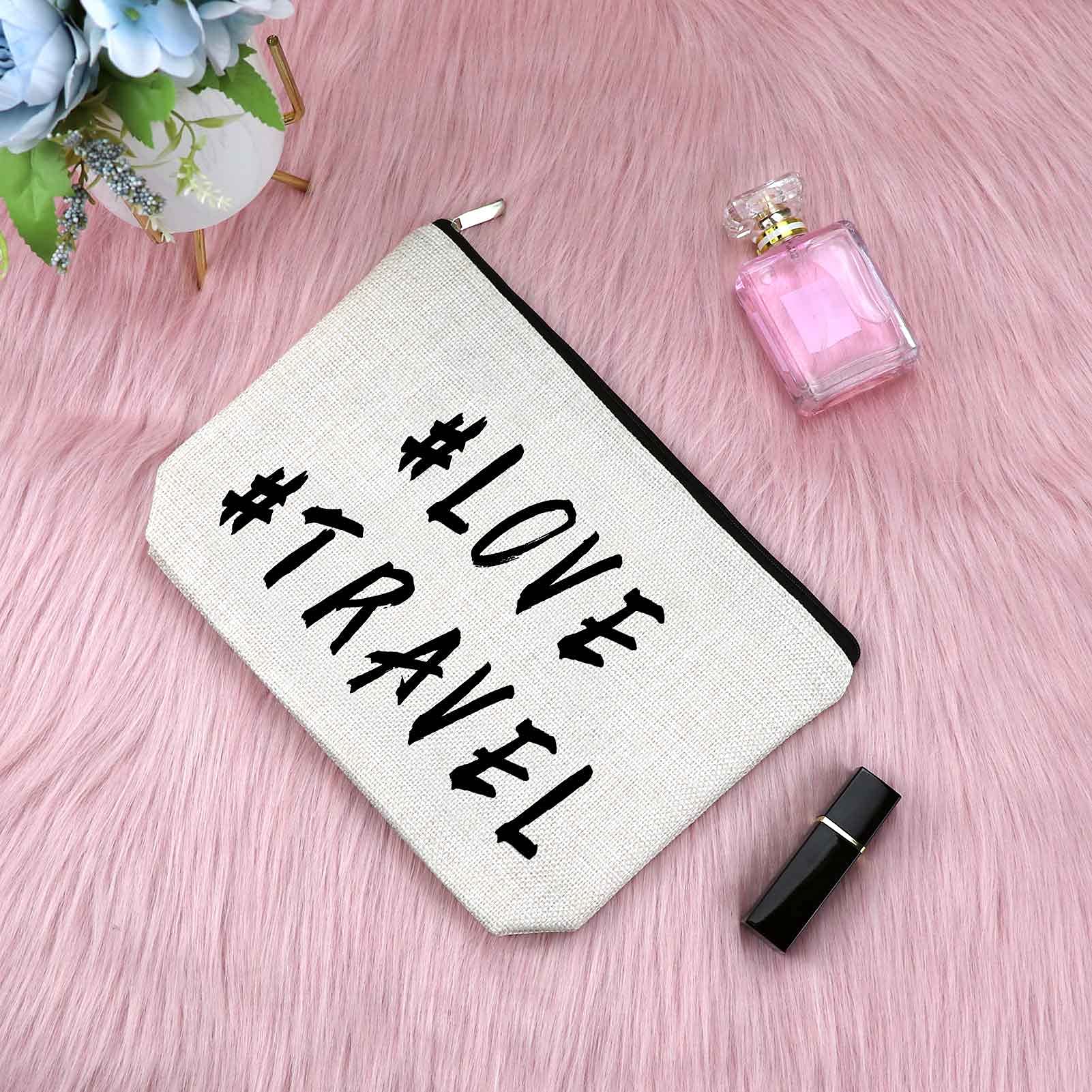 Stylish Travel Makeup Bag for Women - Perfect Gift for Sister, Friends, Birthday, Graduation, Retirement & Christmas - Cosmetic Pouch for Teen Travel Lovers & Best Friends - Ideal for Vacations, Airplane Trips & Daily Use