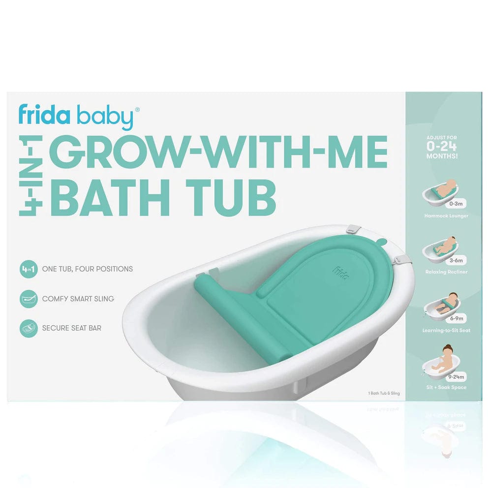 Fridababy 4-in-1 Adjustable Baby Bathtub - Convertible Infant to Toddler Tub with Non-Slip Design for Safe Bathing at Home or Travel
