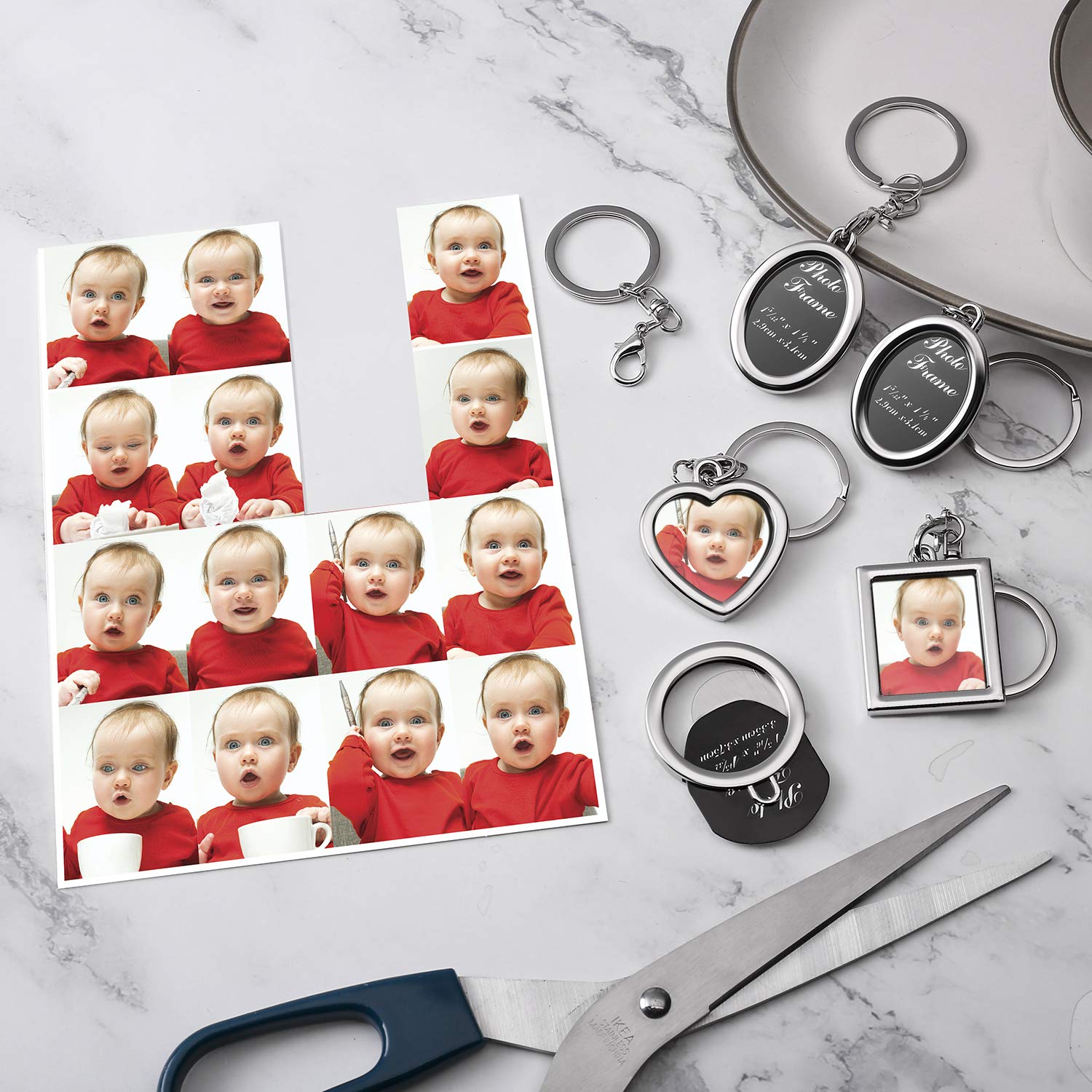 10-Piece Heart Photo Frame Keychain Set - Metal Locket Keyring for Wedding Gifts, Anniversary Presents & Keepsakes | Perfect for Couples, Bridesmaids & Best Friends