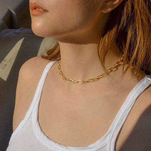14K Gold Plated Layered Necklace for Women - Rose Gold & Silver Paperclip Chain with Toggle Clasp, Initial Pendant | Elegant Layered Jewelry for Everyday Wear, Office, Date Night & Special Occasions