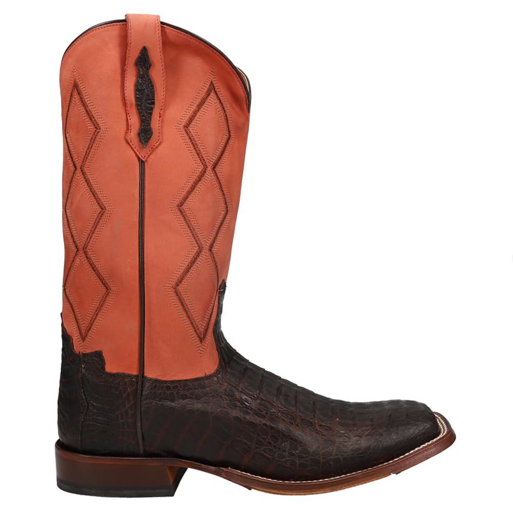 Tony Lama Men's Forrest Oil Tan Square Toe Pull-On Casual Boots - Mid Calf Western Boots for Cowboy, Rancher & Outdoor Work (Brown) - Perfect for Ranch Work, Horseback Riding & Country Style Fashion