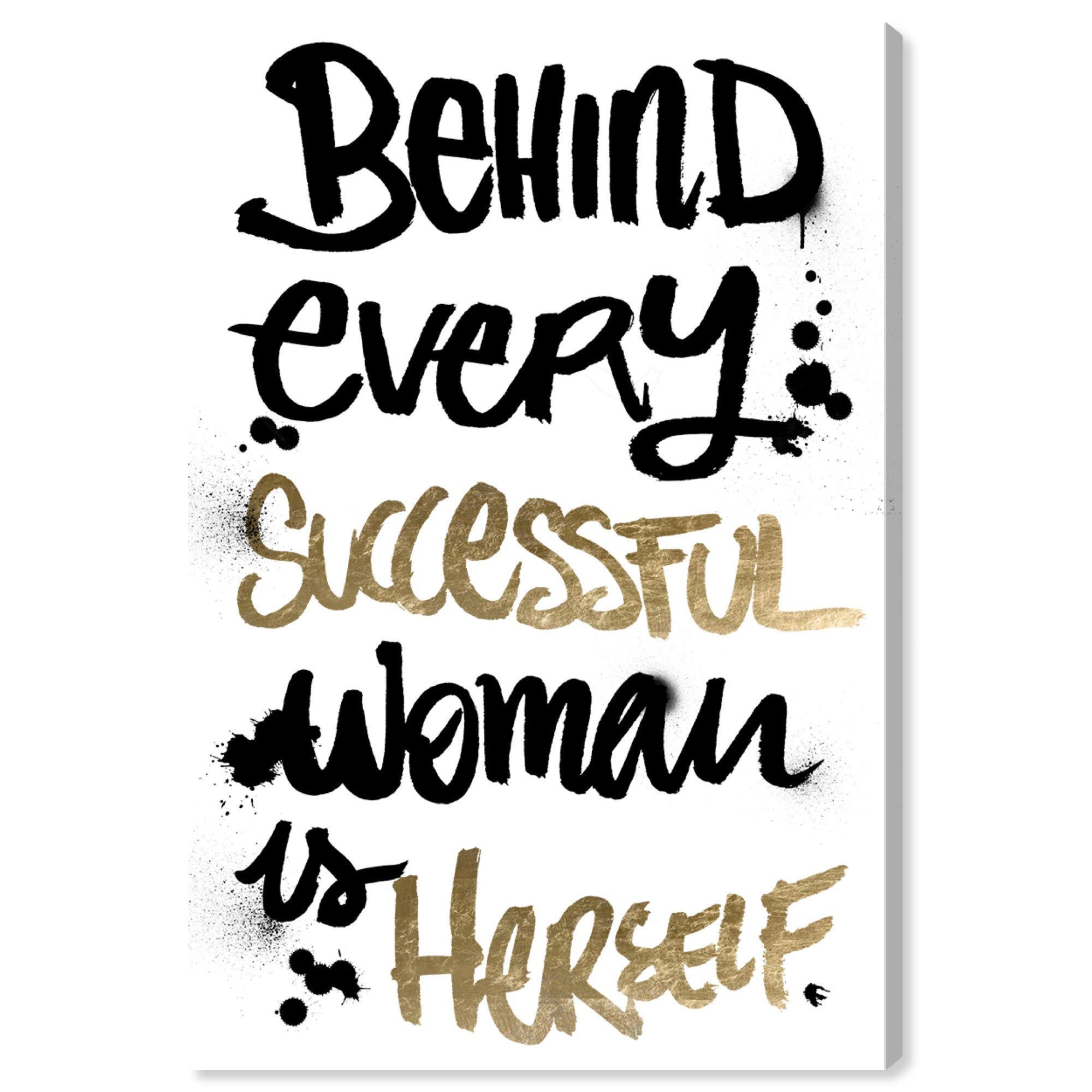 Oliver Gal Artist Co. 'Successful Woman' Motivational Wall Art Canvas Print - Gray 30x45 Inches - Inspirational Home & Office Decor for Women Entrepreneurs
