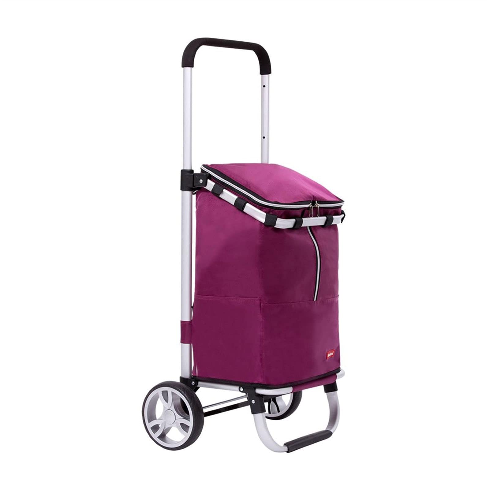 Portable Aluminum Alloy Folding Shopping Cart with Wheels - 3-Speed Telescopic Grocery Trolley for Supermarket, Farmers Market & Home Use (Multiple Colors Available)