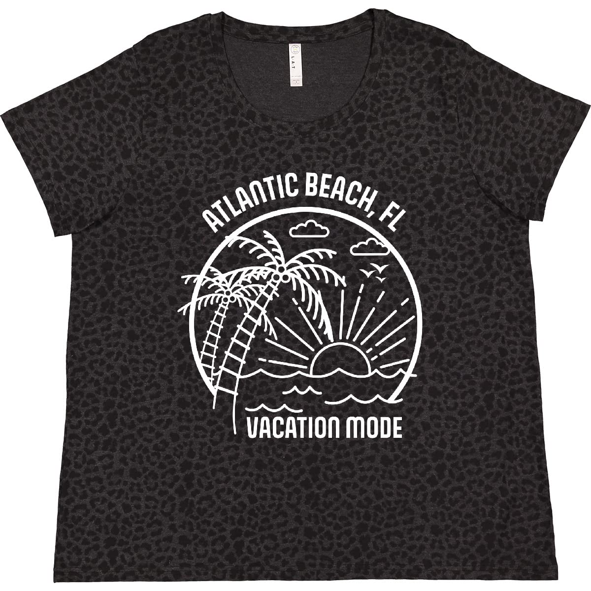 Inktastic Women's Plus Size Summer Vacation Mode Atlantic Beach Florida Graphic T-Shirt - Comfortable Casual Tee for Beach Trips, Travel & Relaxation