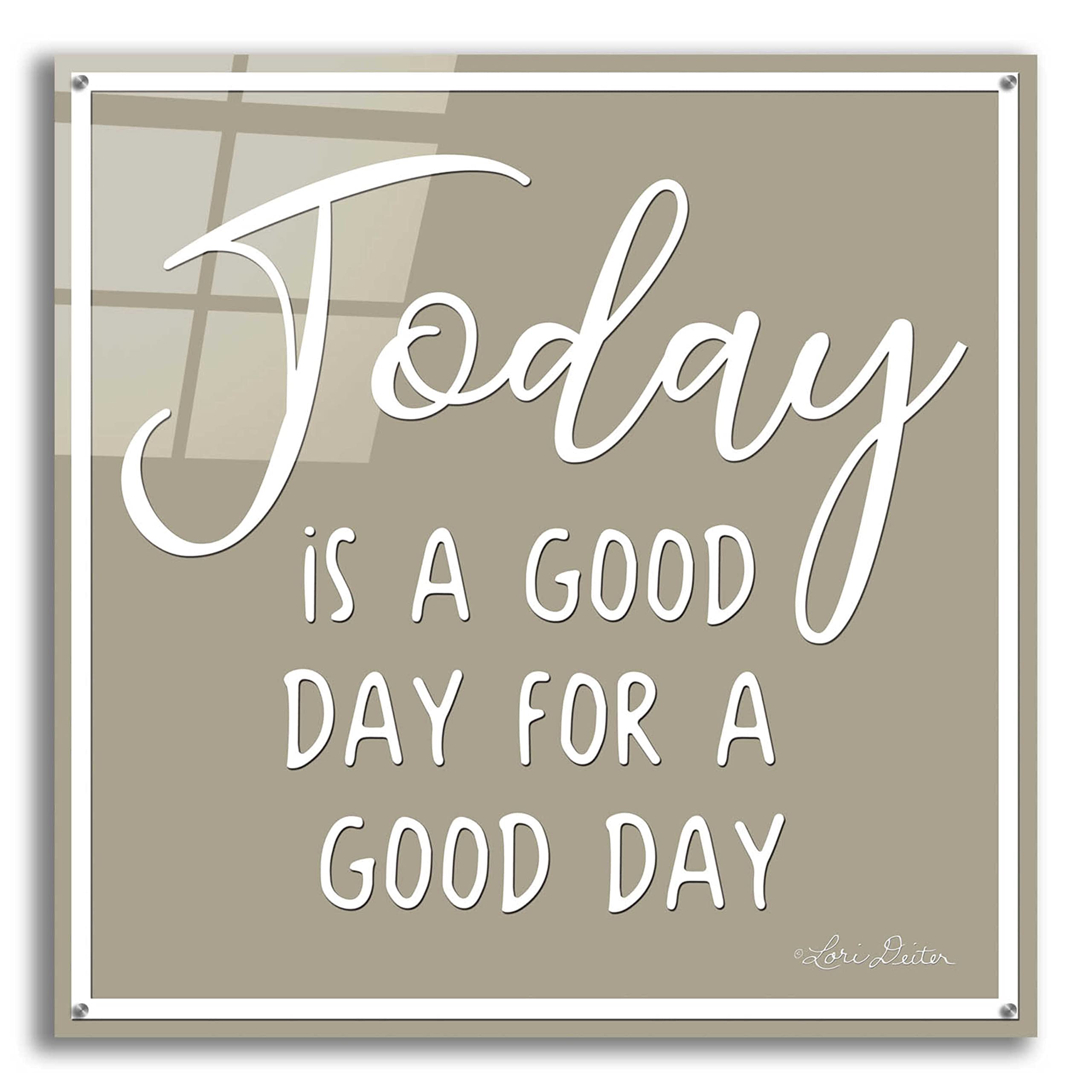 Epic Art 'Today is a Good Day' by Lori Deiter - 36x36 Inch Acrylic Glass Wall Decor - Modern Abstract Painting for Living Room, Bedroom & Office