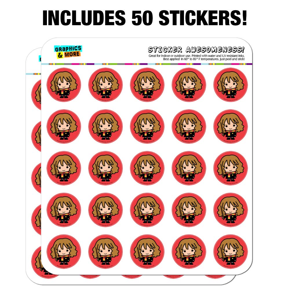Harry Potter Chibi Hermione Stickers - Cute Planner & Scrapbooking Decals for Journaling, Bullet Journal, DIY Crafts - Perfect for HP Fans & Stationery Lovers