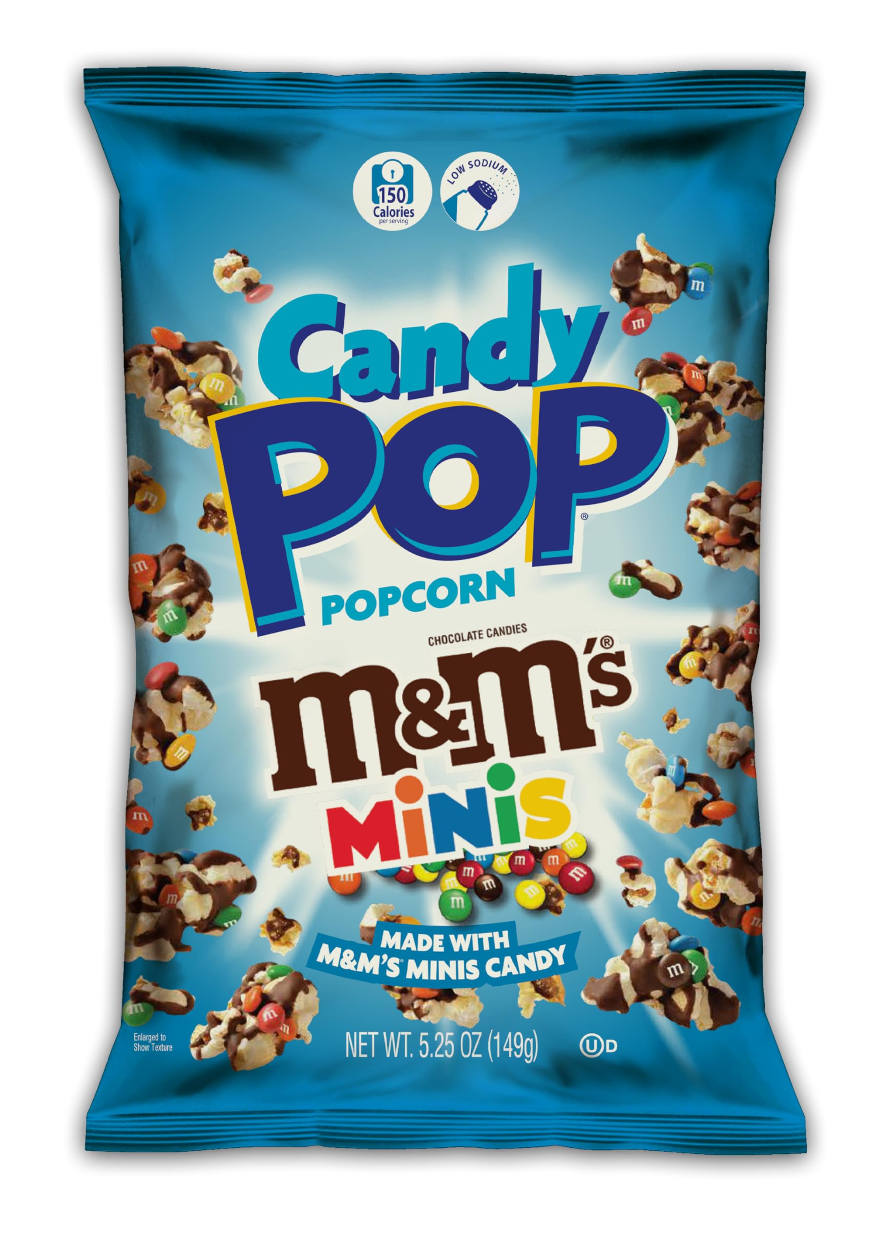 M&M's Mini Candy Coated Popcorn - 5.25oz Bags (Pack of 12) | Real M&M's Candy Pieces | Movie Night Snacks, Party Favors & Office Treats