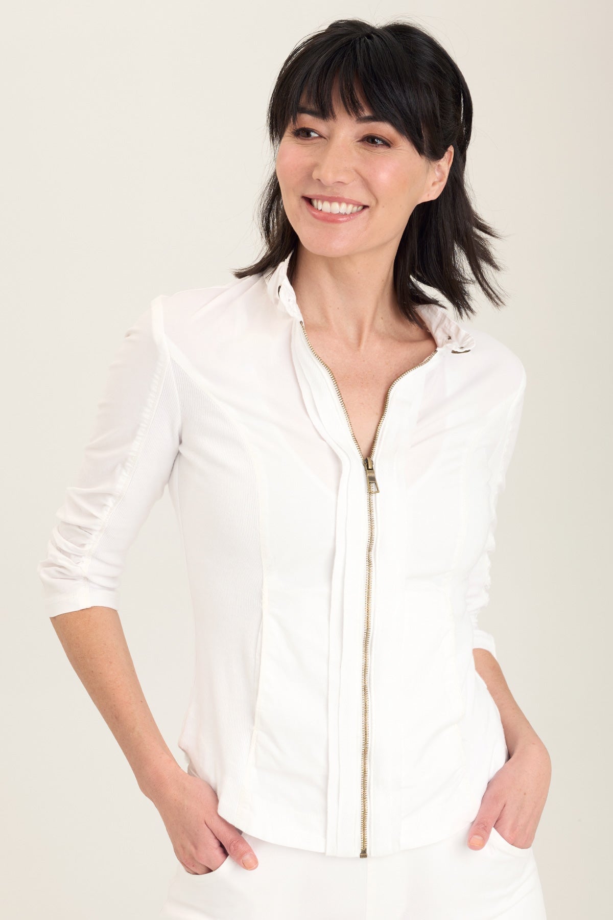 Janet Jacket for Women - White Winter Coat with Hood, Lightweight Waterproof Windbreaker - Perfect for Outdoor Activities, Hiking, and Daily Wear