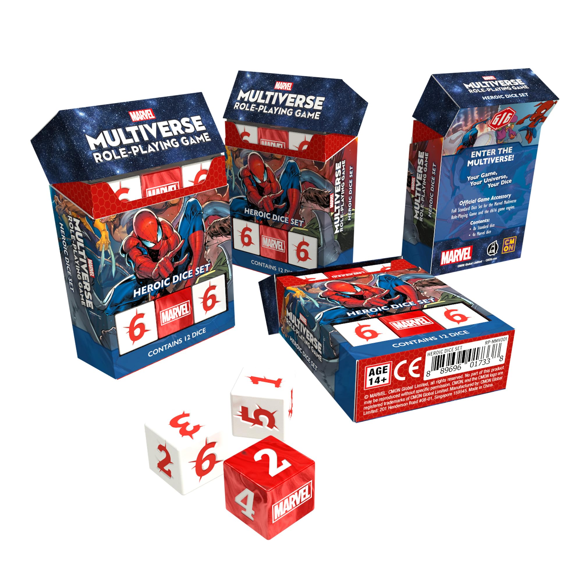 Marvel Multiverse RPG Heroic Dice Set - Official Acrylic Dice for Marvel Multiverse Role-Playing Game by CMON | Perfect for Tabletop Gaming, RPG Sessions & Marvel Fans