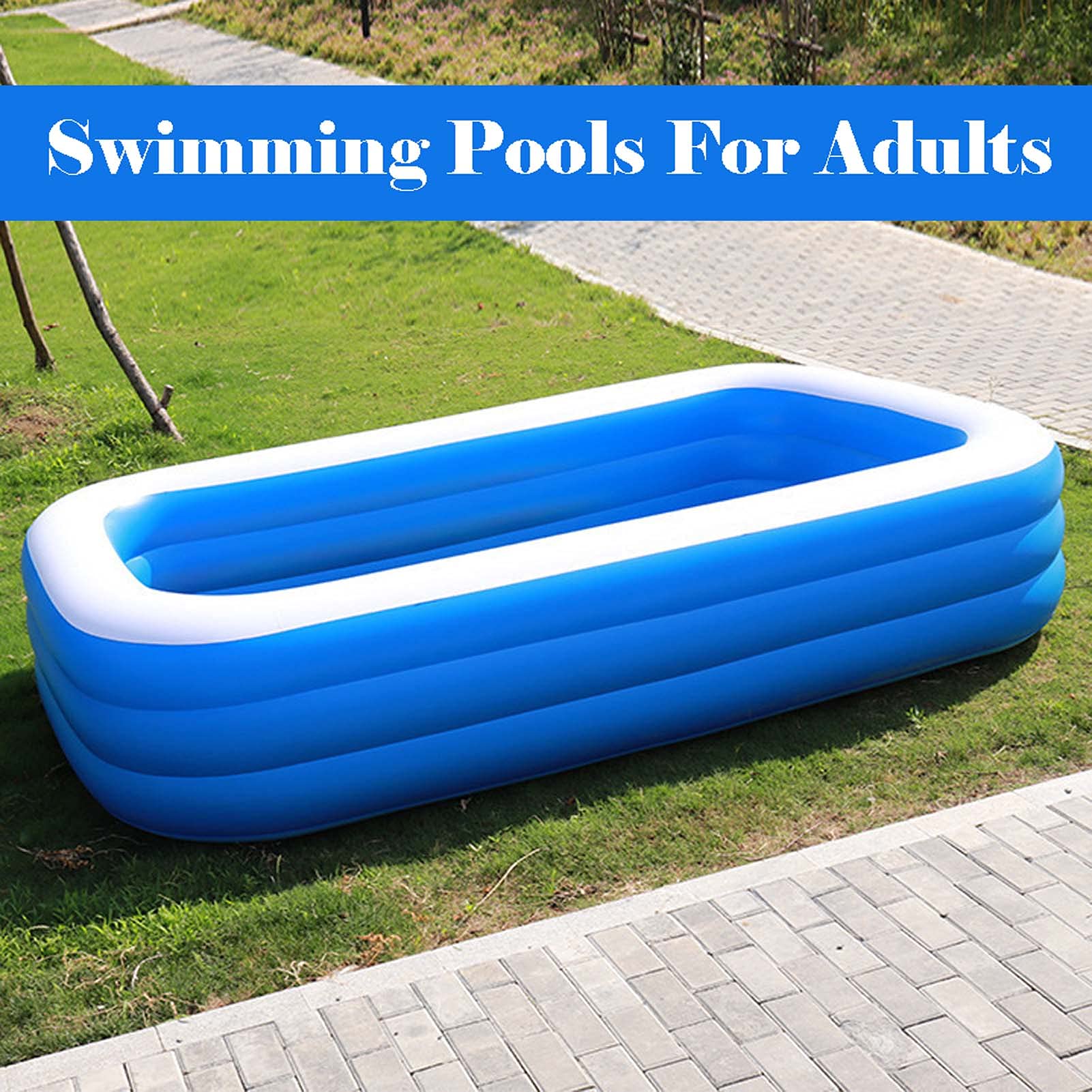**Inflatable Swimming Pool 118x68x24 Inch - Large Family Pool for Kids & Adults, Thickened Blow Up Kiddie Pool for Outdoor, Backyard, Garden - Perfect for Summer Fun, Relaxation, and Family Bonding**