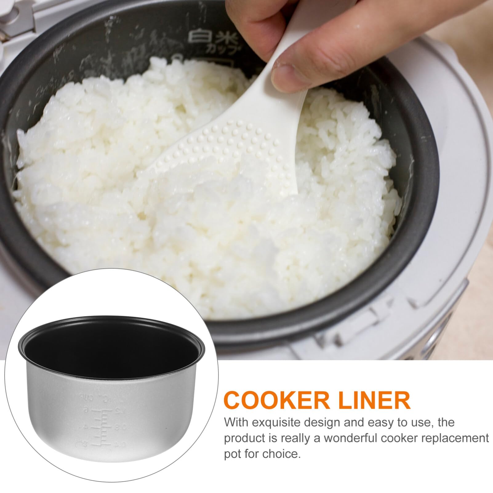 IPetboom 1-Piece Non-Stick Rice Cooker Inner Pot Replacement - Compatible with Pressure Cookers & Rice Cookers - Durable Baking Cake Pot for Home Kitchen Use - Perfect for Cooking Rice, Steaming, and Baking Cakes