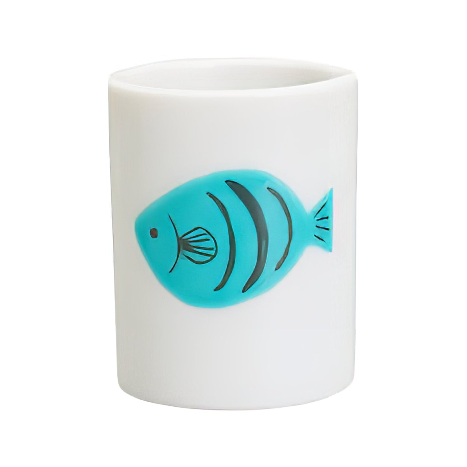Harekutani Porcelain Fish Toothbrush Holder - Elegant Bathroom Organizer for Toothbrushes & Dental Care Essentials | Perfect for Modern, Minimalist, or Coastal-Themed Bathrooms