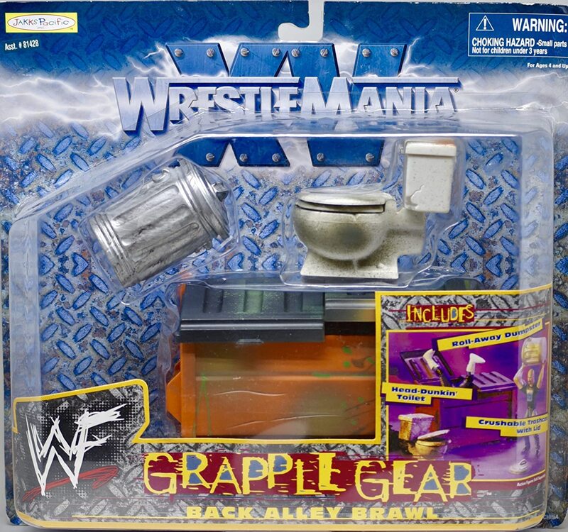 1998 WWF Jakks Pacific Grapple Gear Series 1 Back Alley Brawl Wrestling Action Figure - Collectible Vintage Toy for Wrestling Fans & Nostalgic Gift