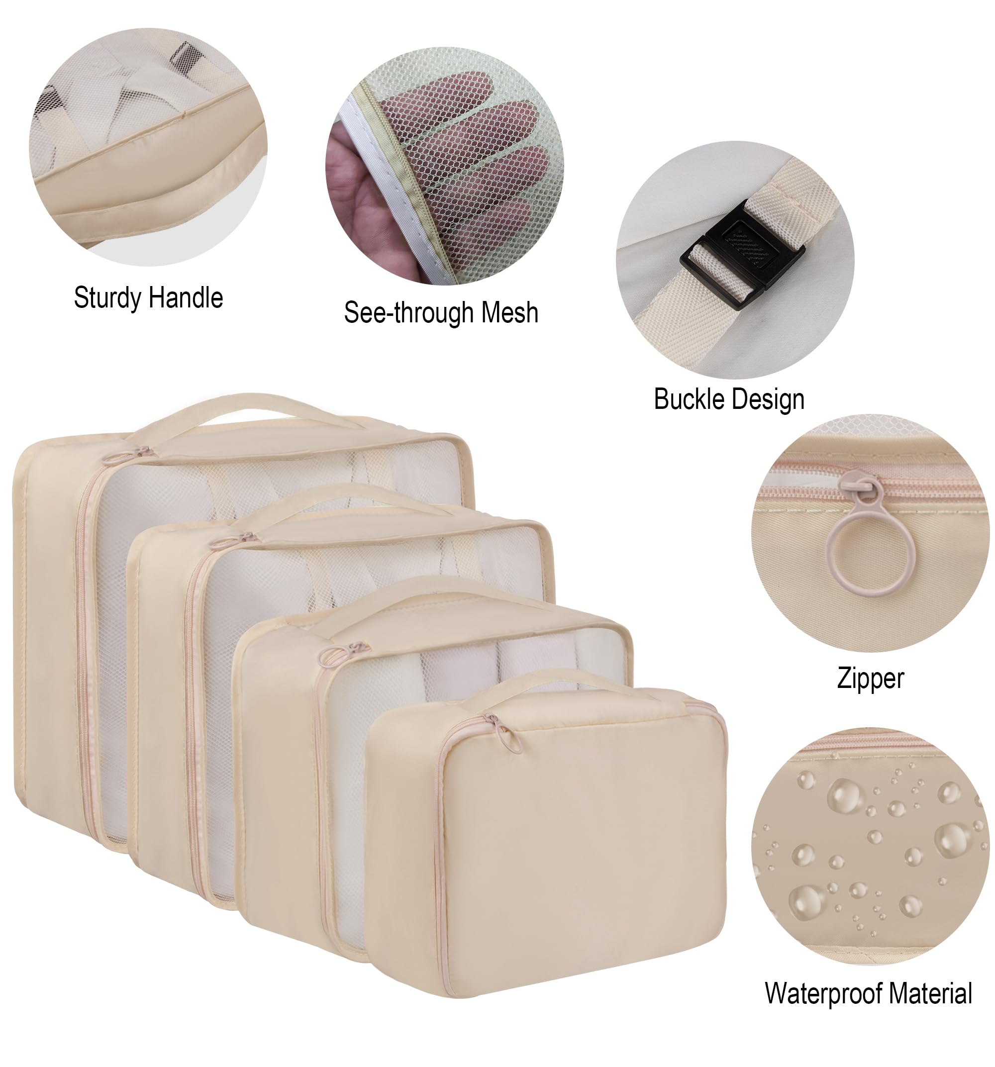 Vercord 8-Piece Travel Packing Cubes Set - Luggage Organizers with Laundry Bags | Perfect for Carry-Ons, Business Trips & Vacation Packing