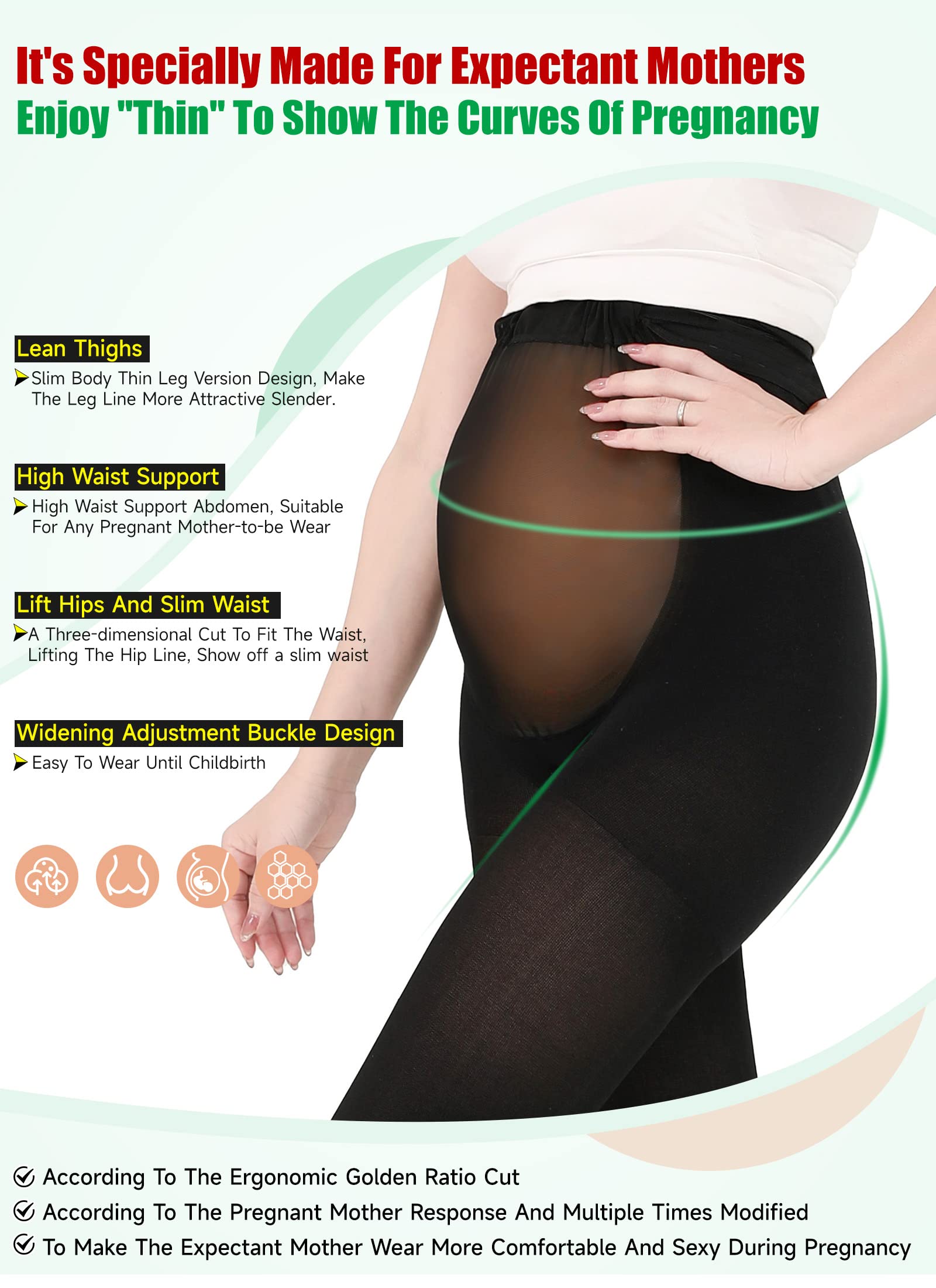 MGANG Maternity Compression Tights - 20-30 mmHg Support for Swelling & Varicose Veins | Pregnancy & Circulation Relief