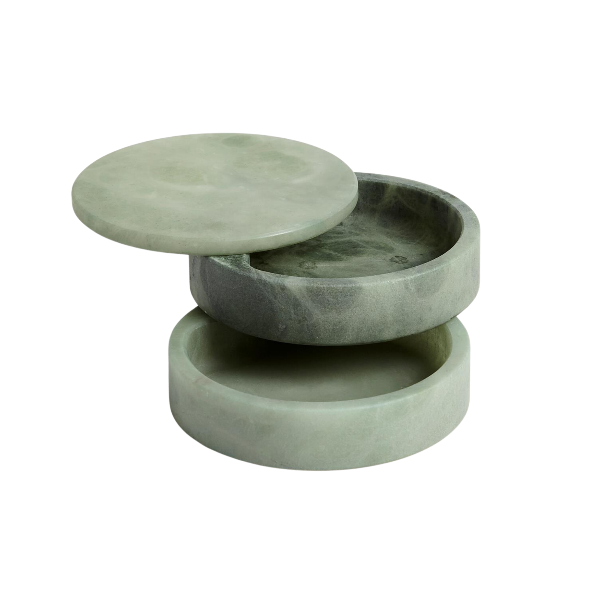 Alabaster Swivel Jewelry Box with Mirror - Elegant Storage for Rings, Necklaces & Earrings - Perfect for Dresser, Vanity or Travel Organizer