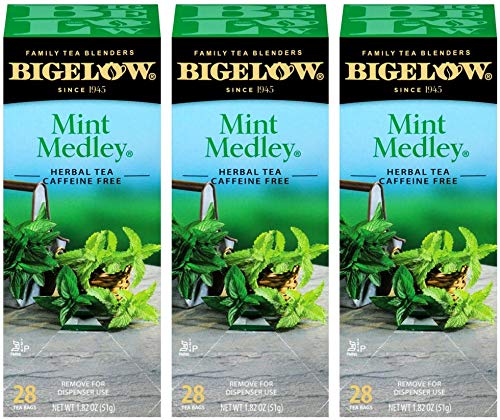 Bigelow Mint Medley Herbal Tea Bags - 28 Count Box (Pack of 3) | All Natural Peppermint & Spearmint Tea | Gluten Free | Perfect for Relaxation, Digestion & After-Meal Refreshment