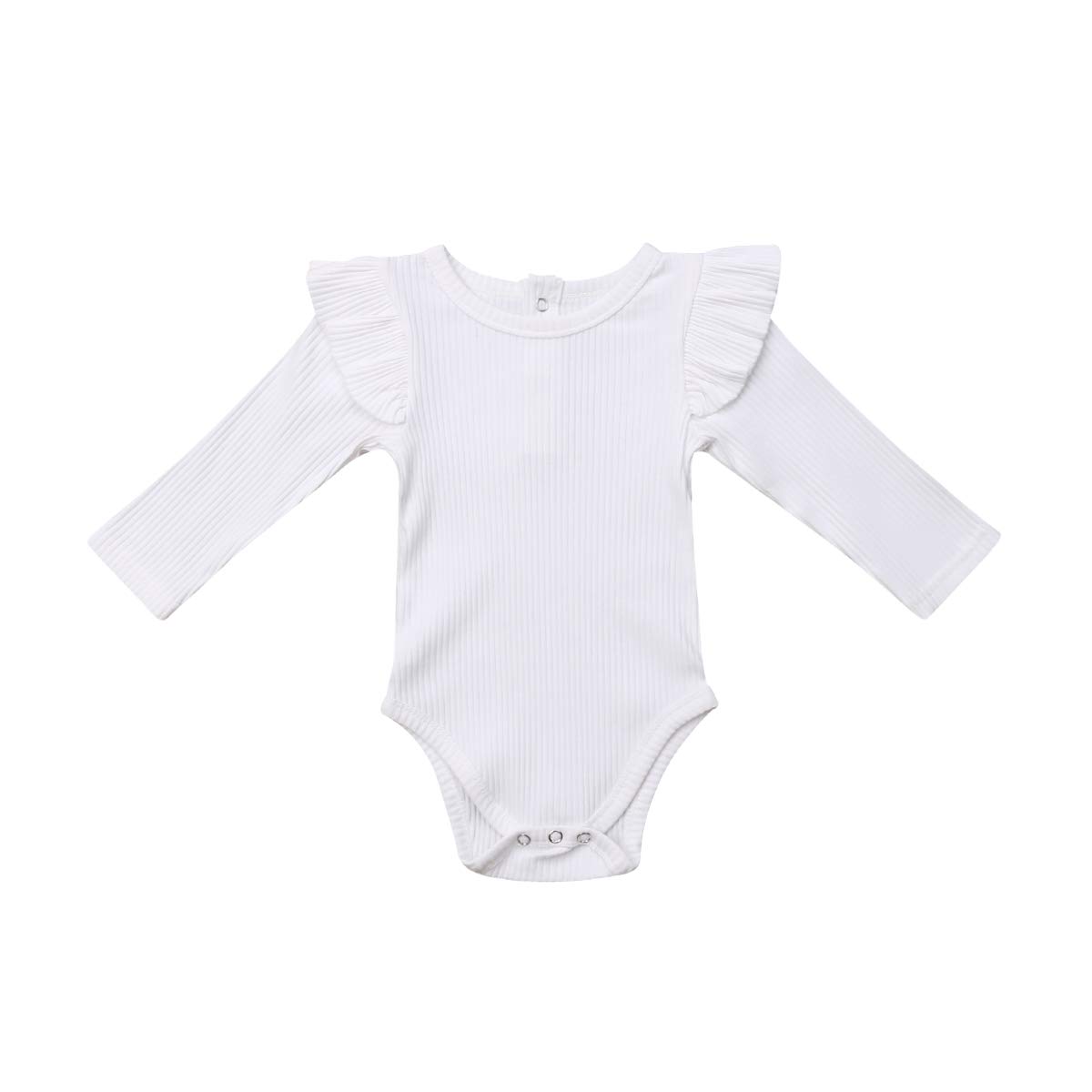 Adorable Newborn Baby Girl Ruffle Sleeve Romper - Soft Cotton Bodysuit for Fall & Winter | Perfect for Photoshoots, Family Outings & Special Occasions