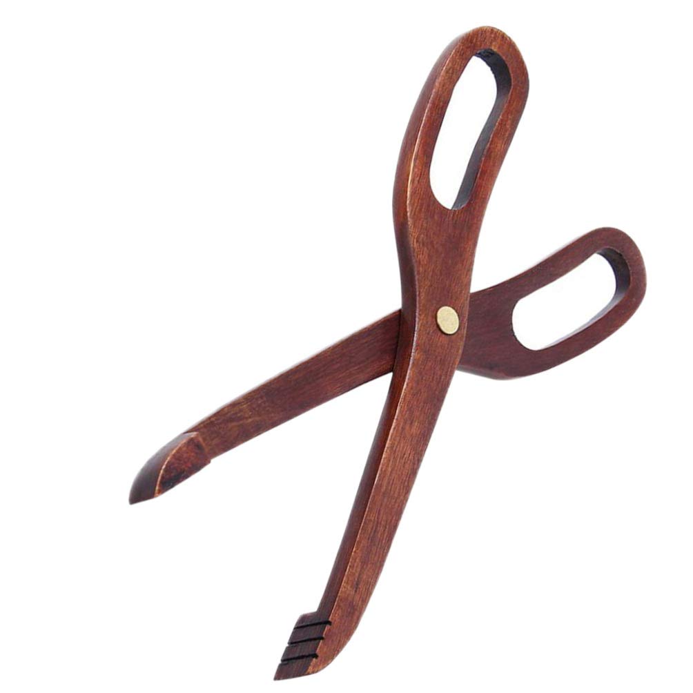 Hemoton Wooden BBQ Grill Tongs - 1pc Bread Clip, Meat Clamp & Serving Tongs for Barbecue, Baking & Dessert - Perfect for Grilling, Camping & Kitchen Use