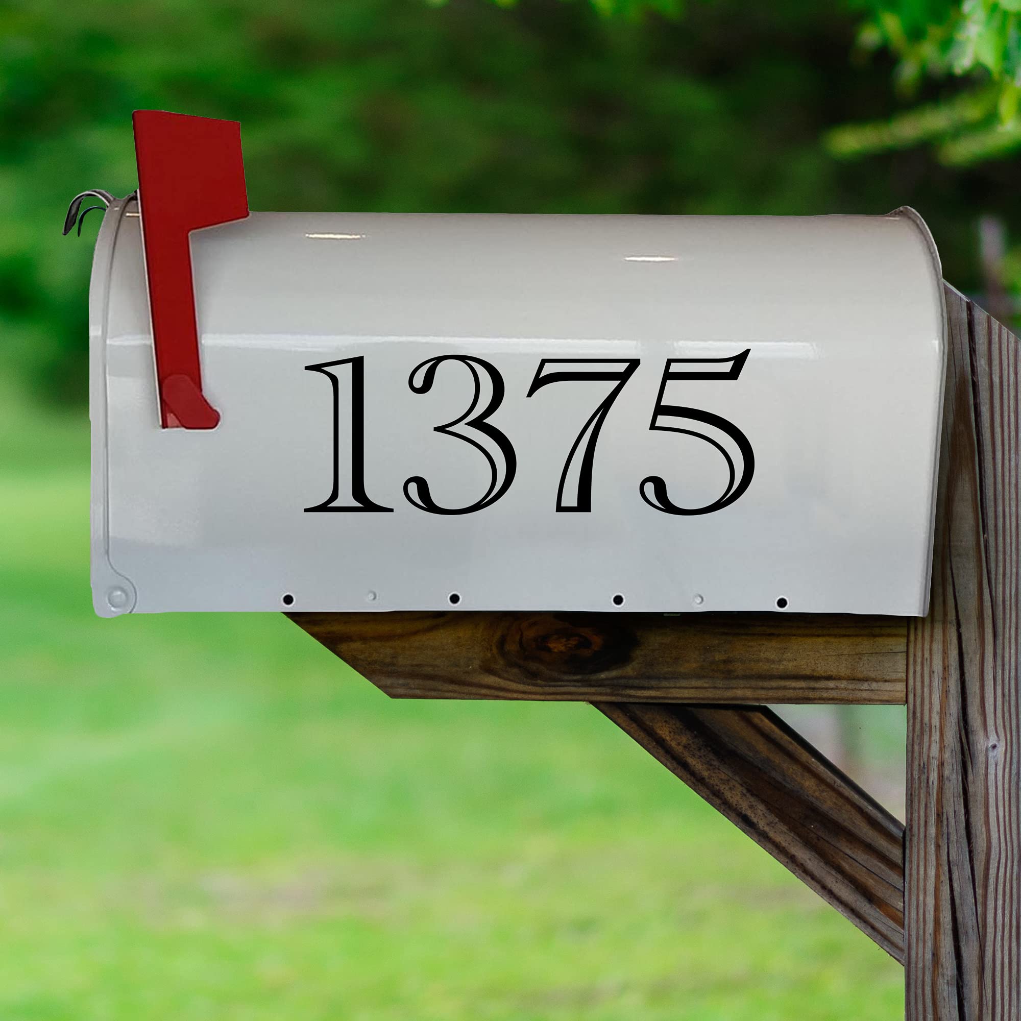 VWAQ Custom House Number Vinyl Decal - Personalized Mailbox Lettering Sticker - Weatherproof Address Sign for Home & Garden (Black) - Perfect for Mailboxes, Front Doors & Outdoor Decor