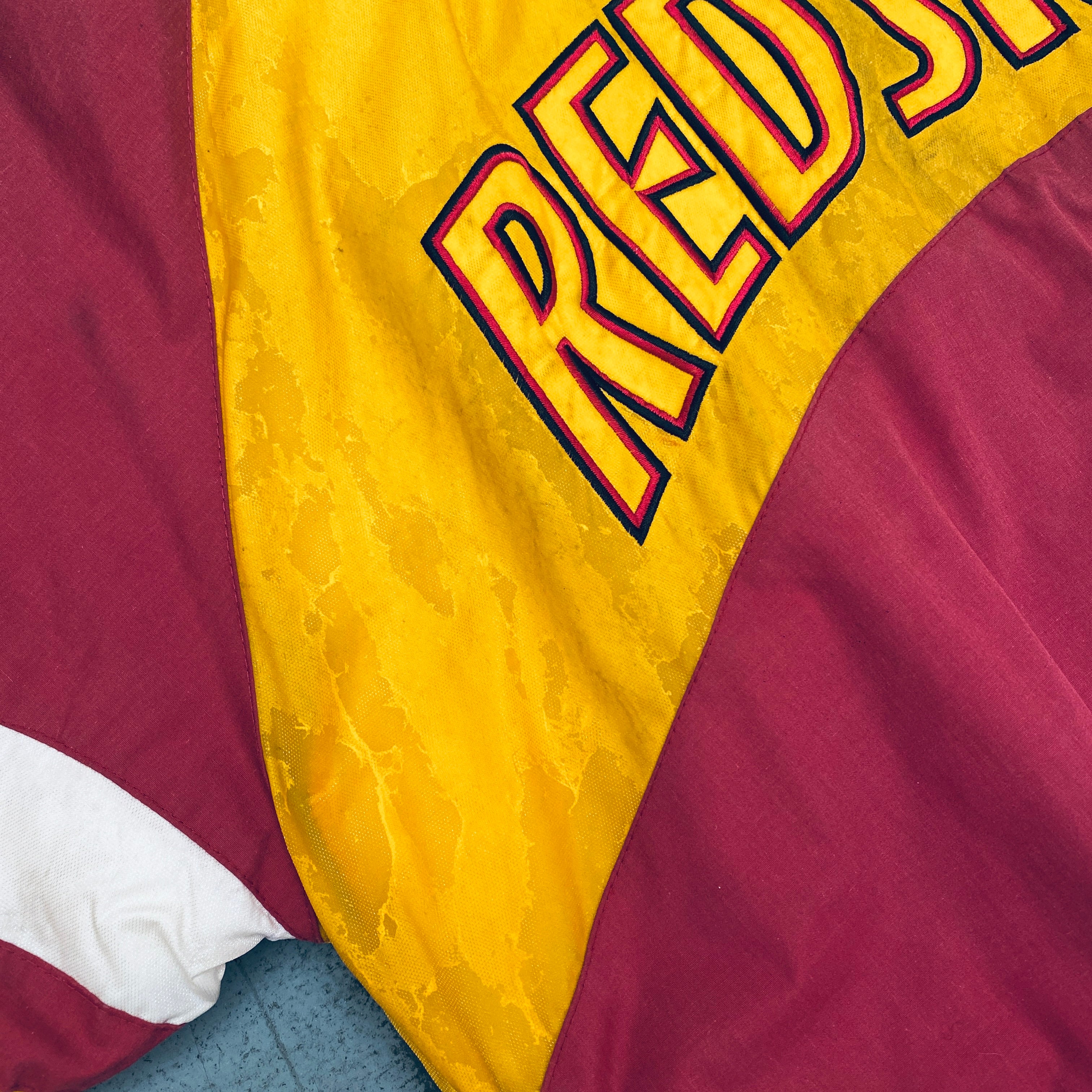 Washington Redskins 1990s Vintage NFL Jacket - Pro Player Reverse Spellout Full Zip Hoodie (Large) | Retro Football Fan Gear for Game Day & Casual Wear