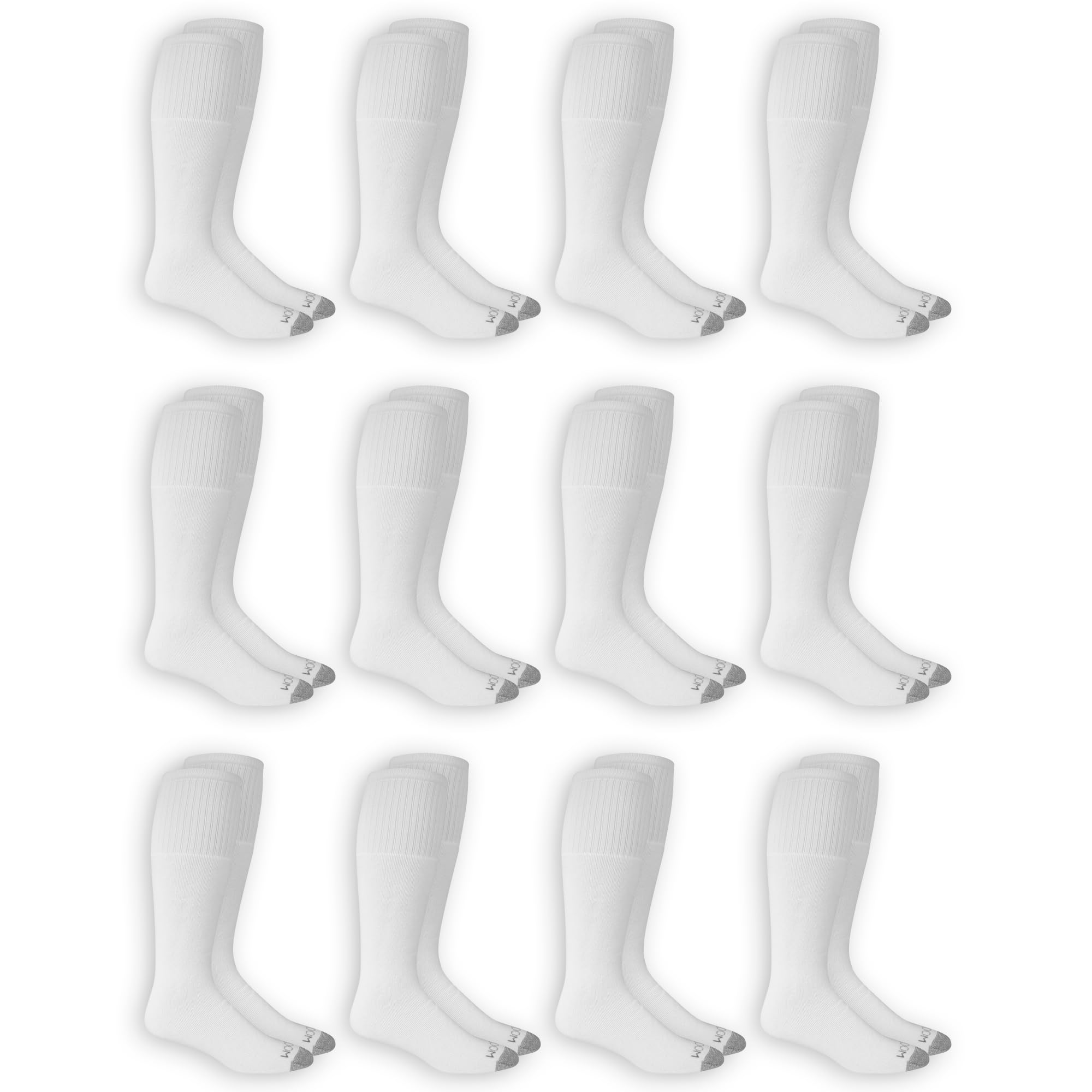 Fruit of the Loom Men's Dual Defense Comfortable Cotton Crew Socks 12-Pack - Moisture Wicking & Odor Control for Work, Sports & Everyday Wear