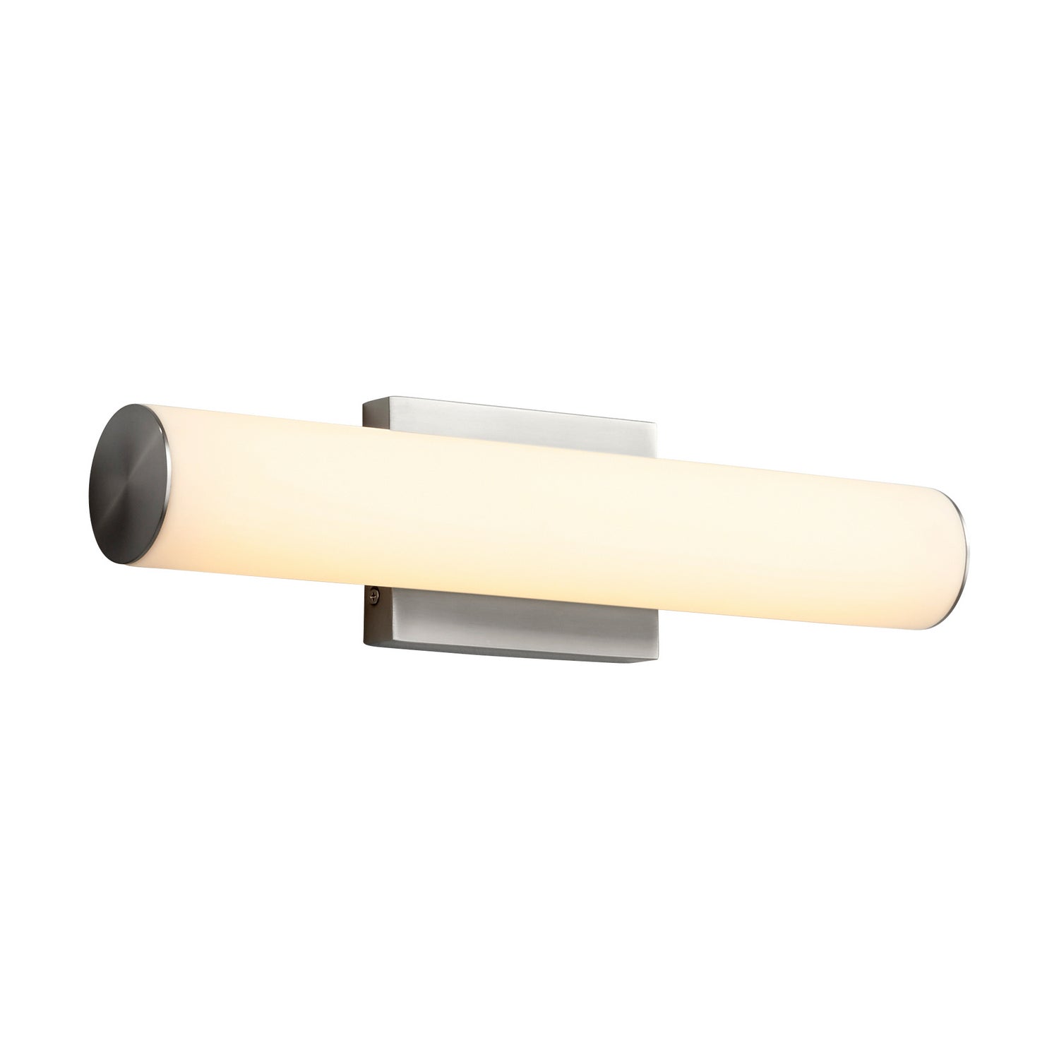 Oxygen Fugit 3 5011 24 Vanity LED Light - 18 Inch Matte White with Acrylic Lens, 3000K Warm White, Satin Nickel Finish - Perfect for Bathroom Makeup Mirror & Dressing Room Lighting