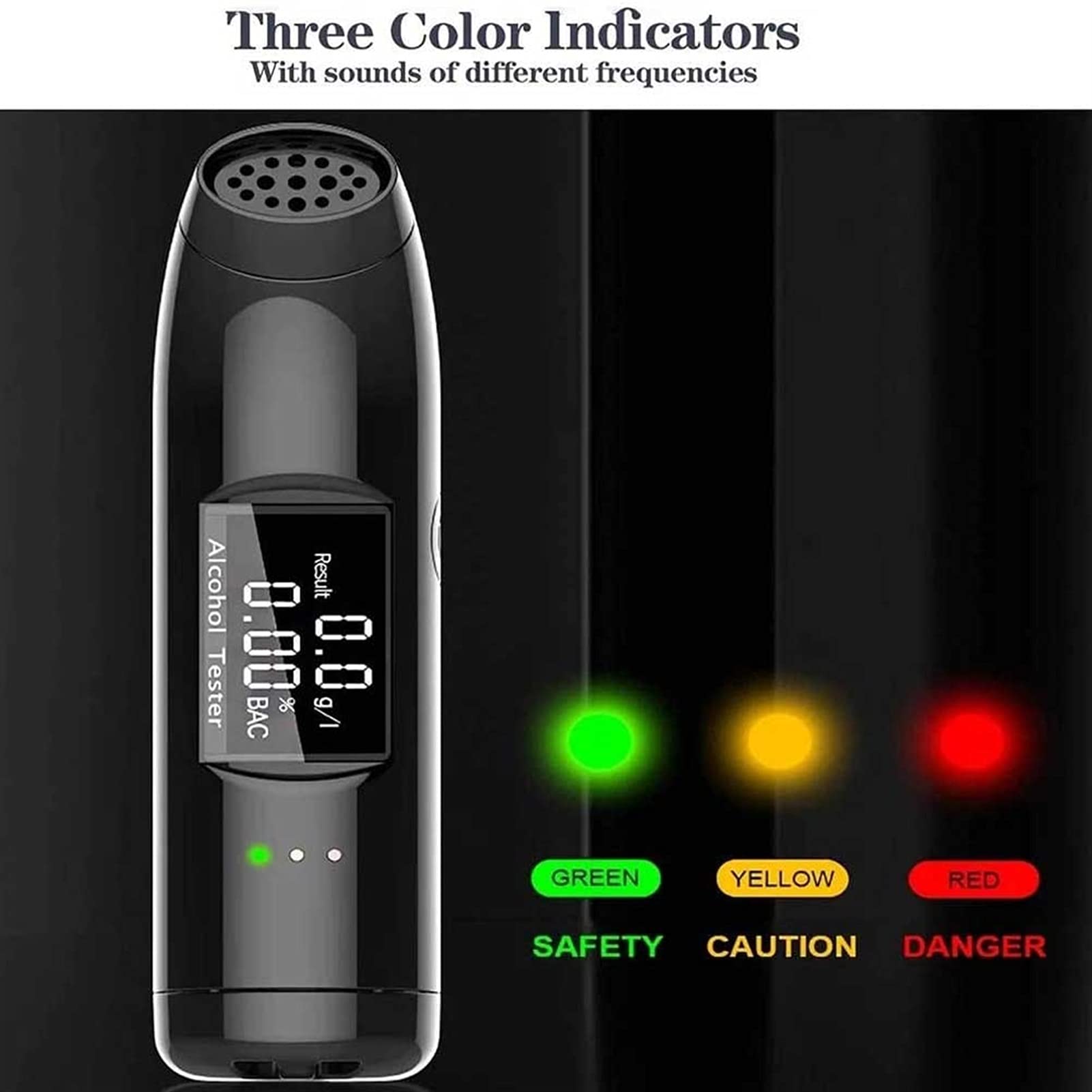 High Precision Alcohol Breathalyzer with Electrochemical Sensor & Digital LCD Display - Portable Home & Car Use for Personal Safety & Workplace Testing