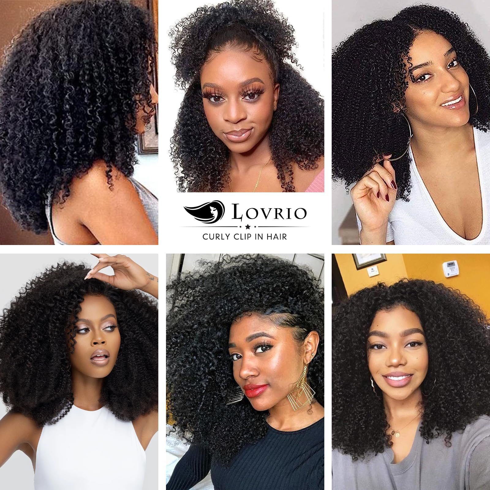 Kinky Curly Clip-In Hair Extensions for Black Women - 22 Inch Remy Human Hair Double Wefts (120g, Natural Black) | Perfect for Protective Styles, Weddings & Everyday Volume - 4A 3C Hair Type