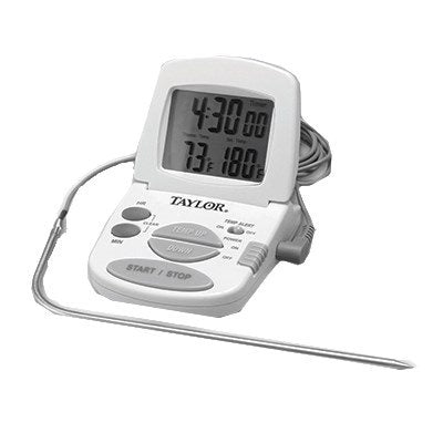 Taylor Digital Cooking Thermometer & Timer with Dual C°/F° Display (0°C to 200°C) - Perfect for Grilling, Baking, Candy Making & Meat Temperature Monitoring