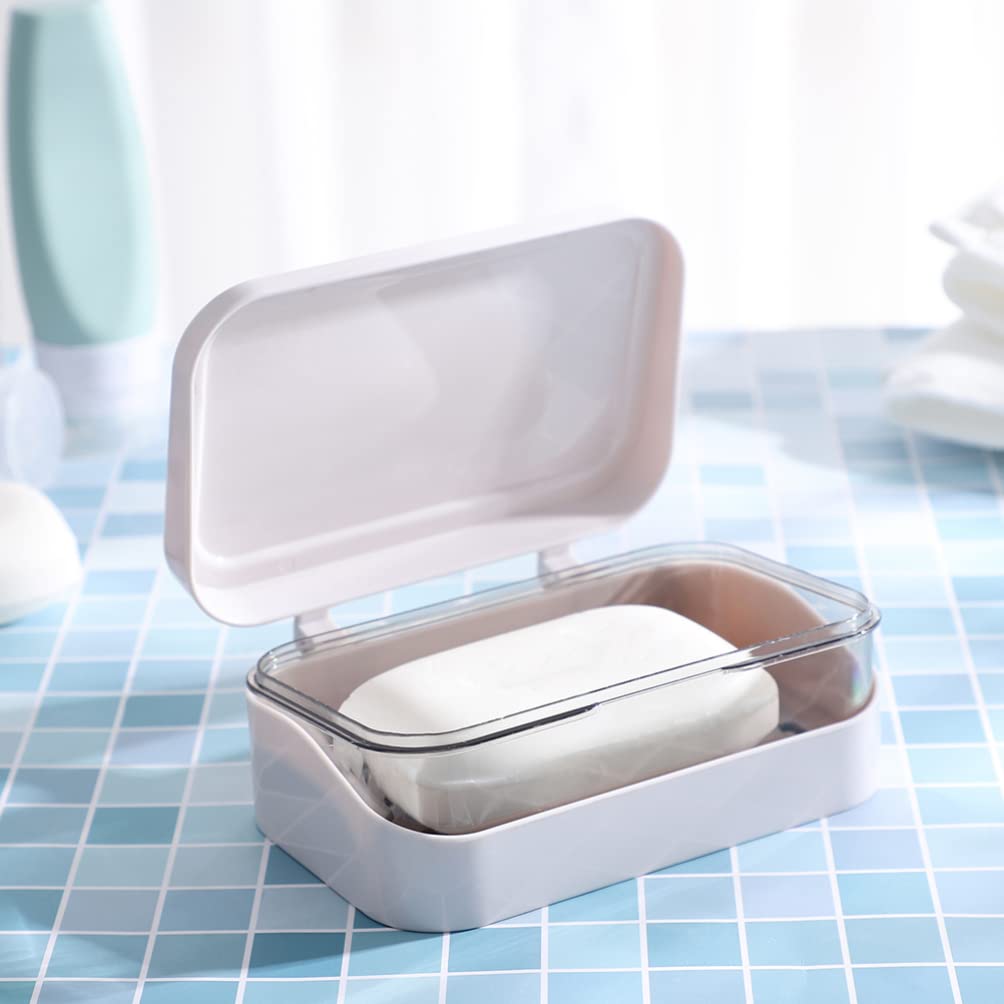 Zerodeko 2-Pack Travel Soap Dish with Lid - White ABS Plastic Soap Container for Bath, Sink & Shower | Portable Soap Holder for Home, Hotel & Camping Use