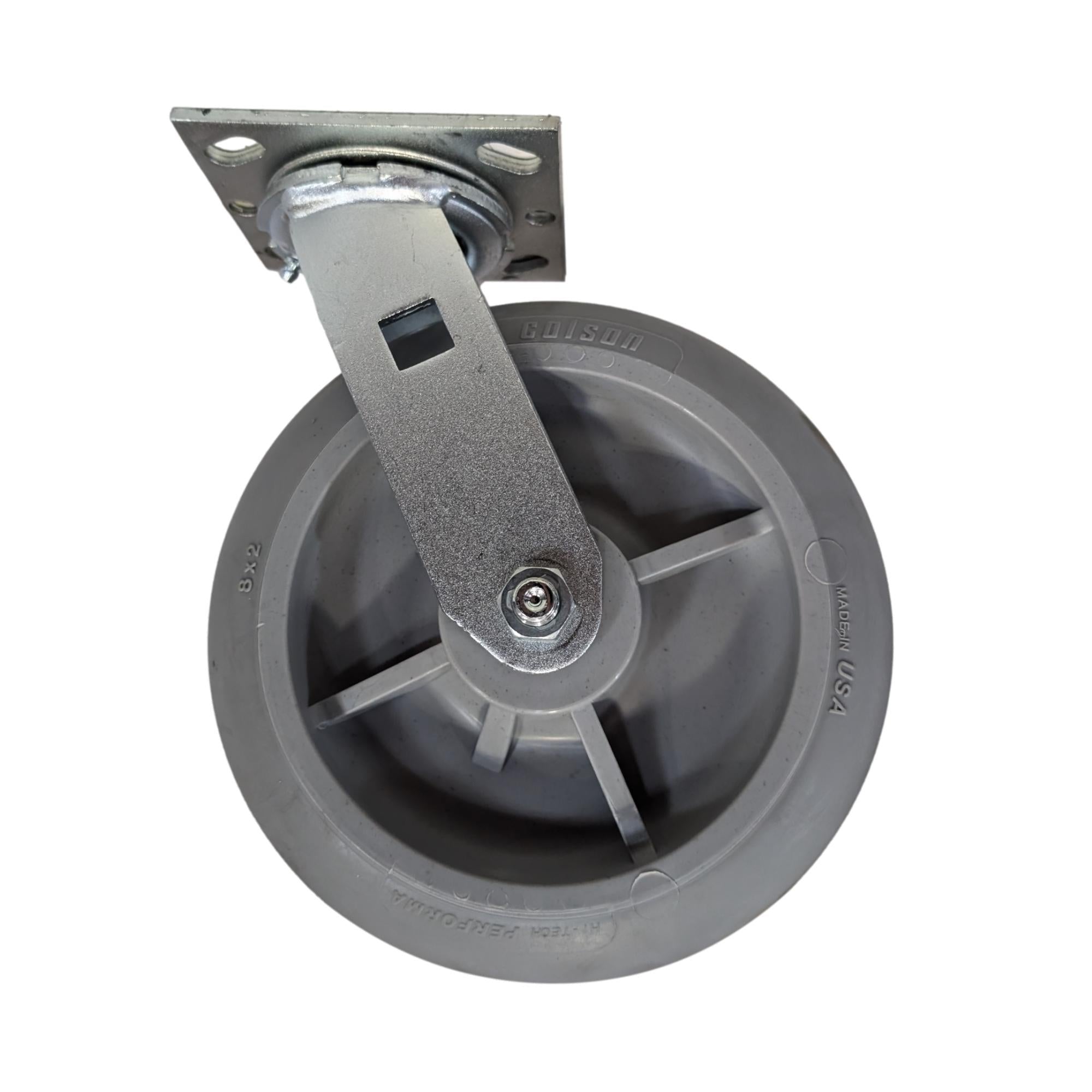 8 x 2 Colson Performa Heavy Duty Swivel Caster Wheels - 600 lbs Capacity - Perfect for Industrial Equipment, Warehouse Carts, and Workbenches