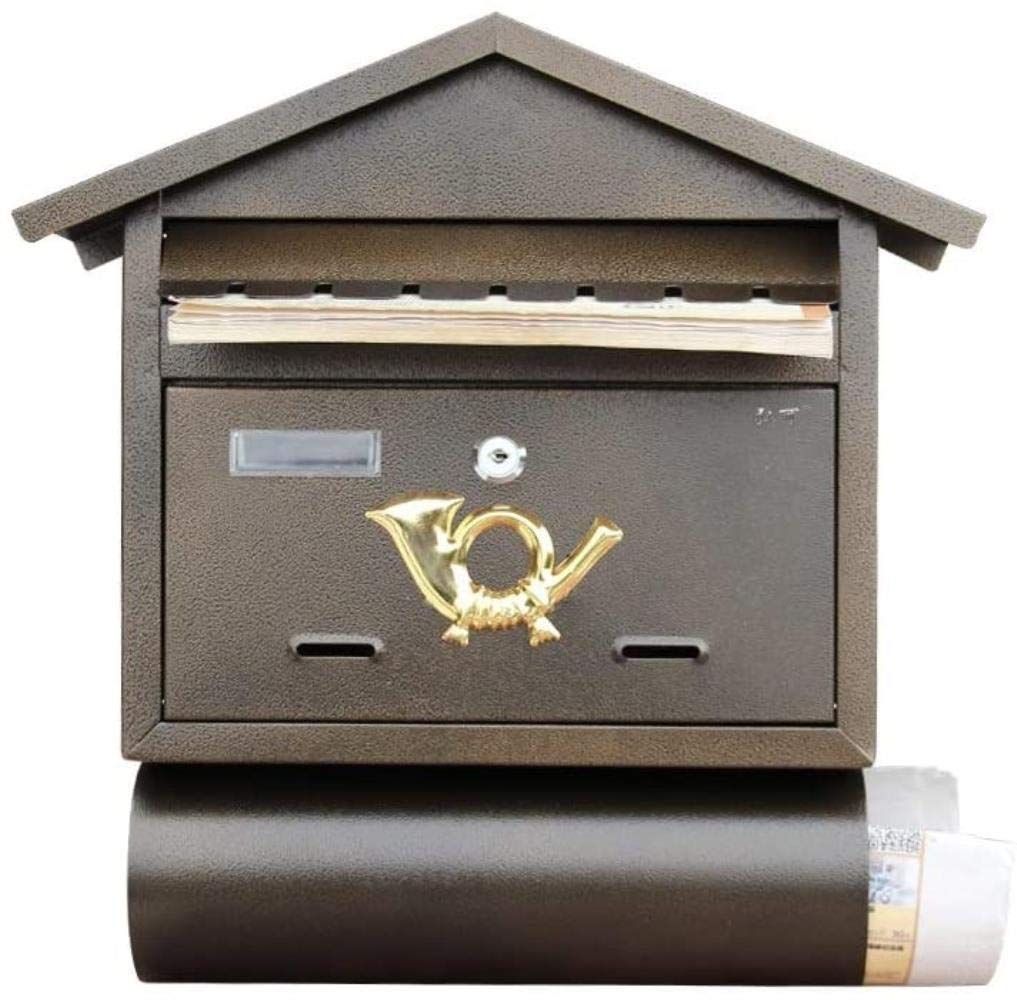 Vintage Retro Wall Mounted Letter Box - Wrought Iron Outdoor Mailbox for Villa, Garden & Home - Perfect for Newspapers, Letters & Decorative Use