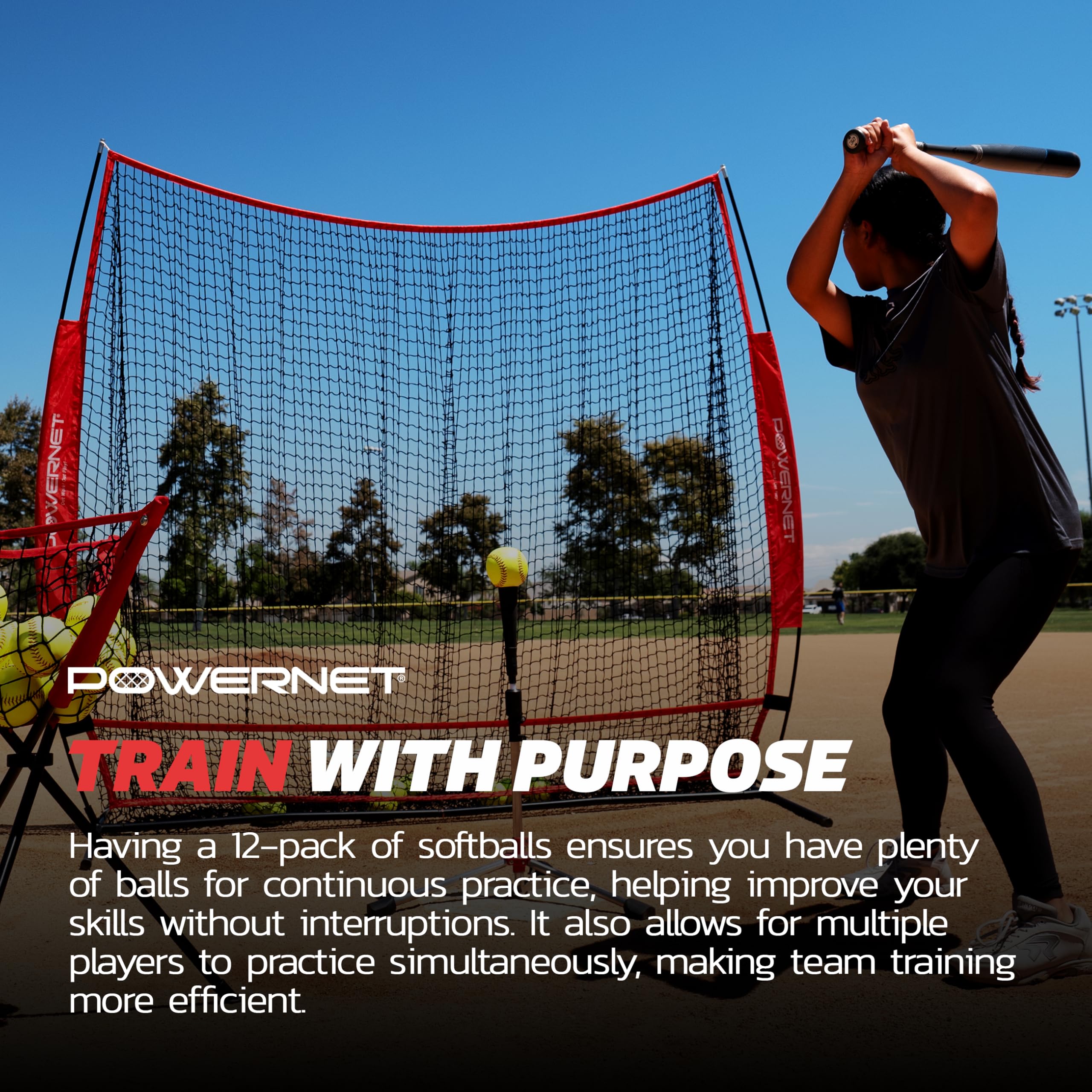 PowerNet Softball Training Equipment - Weighted & Flexi Balls for Batting Practice