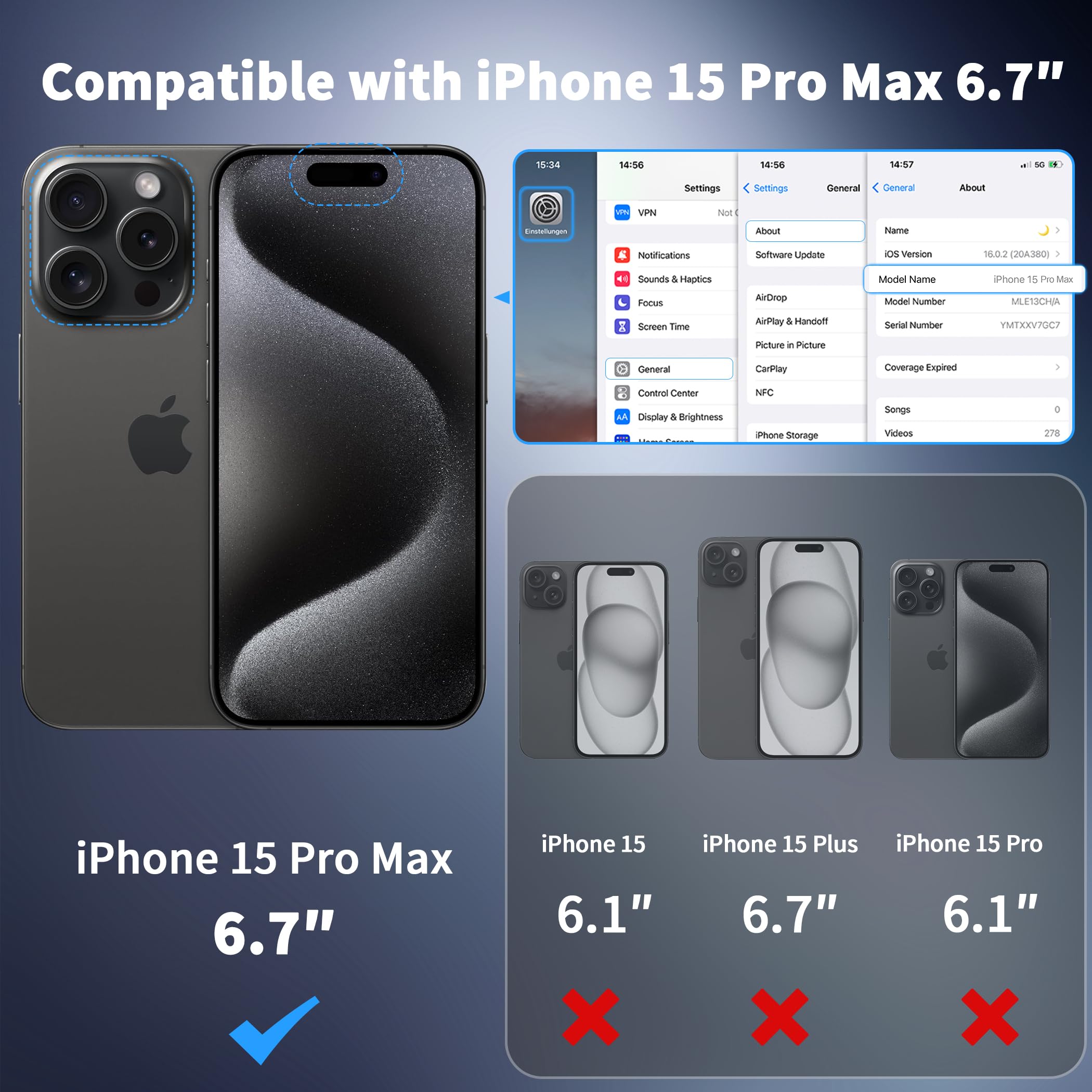 CACOE Magnetic Case for iPhone 15 Pro Max (2023) 6.7 Inch - Slim Anti-Fingerprint TPU Cover with MagSafe & Car Mount Compatibility | Shockproof Protection | Matte Black | Perfect for Daily Use, Commuting & Travel