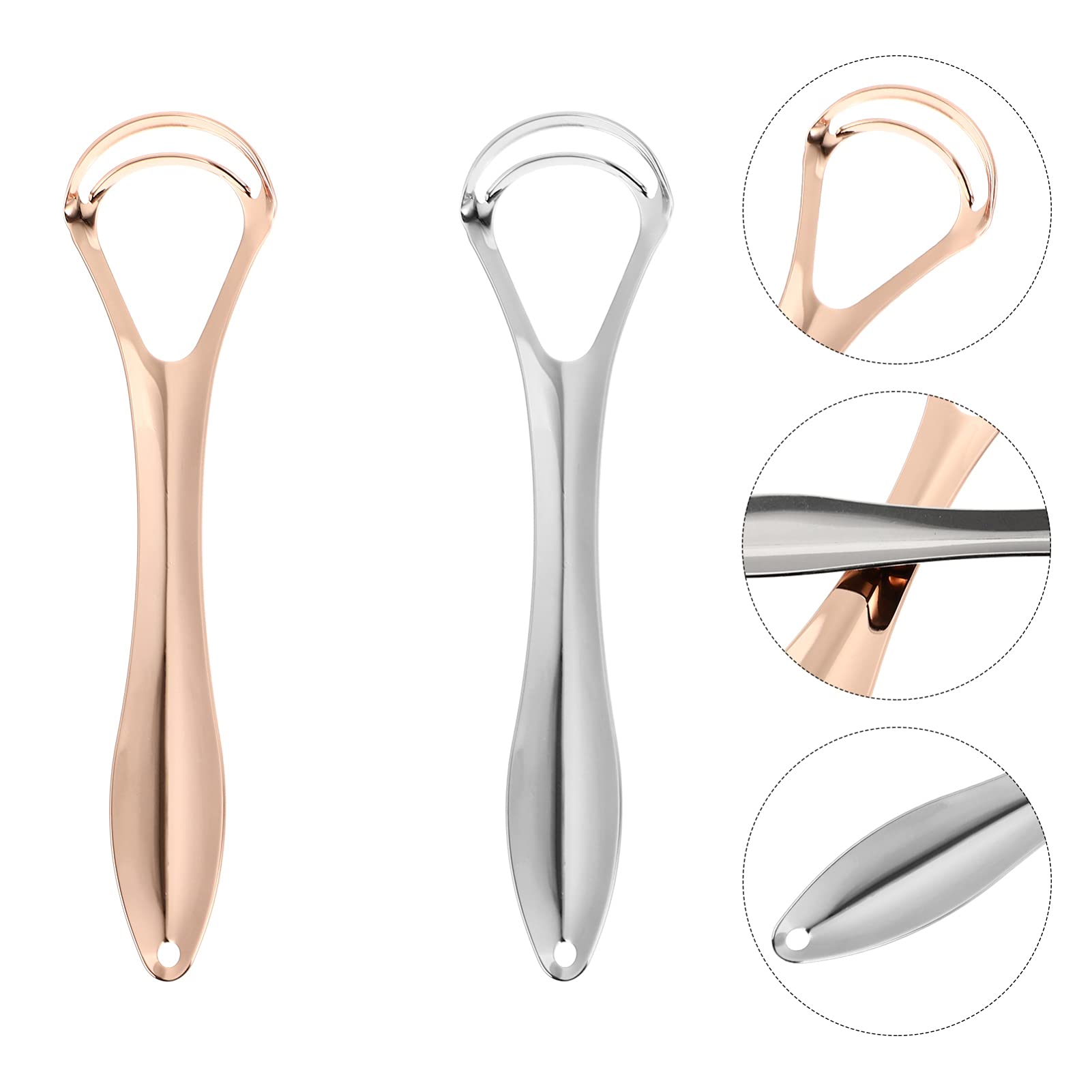 2 Pack Tongue Scraper for Bad Breath - Stainless Steel Tongue Cleaner for Oral Hygiene, Fresh Breath & Plaque Removal - Perfect for Daily Dental Care & Travel Use