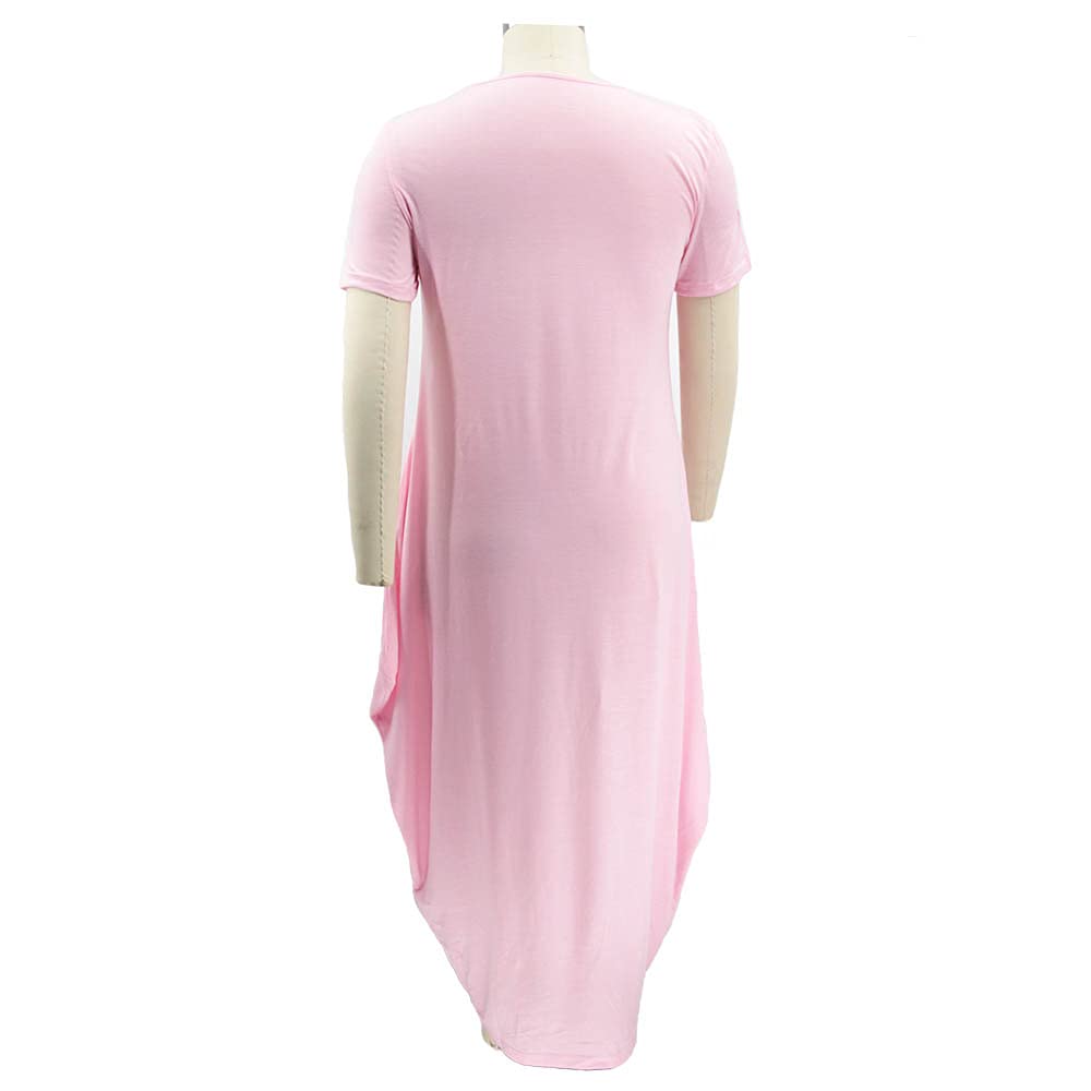 Faith Women's Oversized Casual T-Shirt Dress with Pockets - Loose Baggy Tunic Dress in Pink, XX-Large | Perfect for Lounge Wear, Summer Outfits & Everyday Comfort