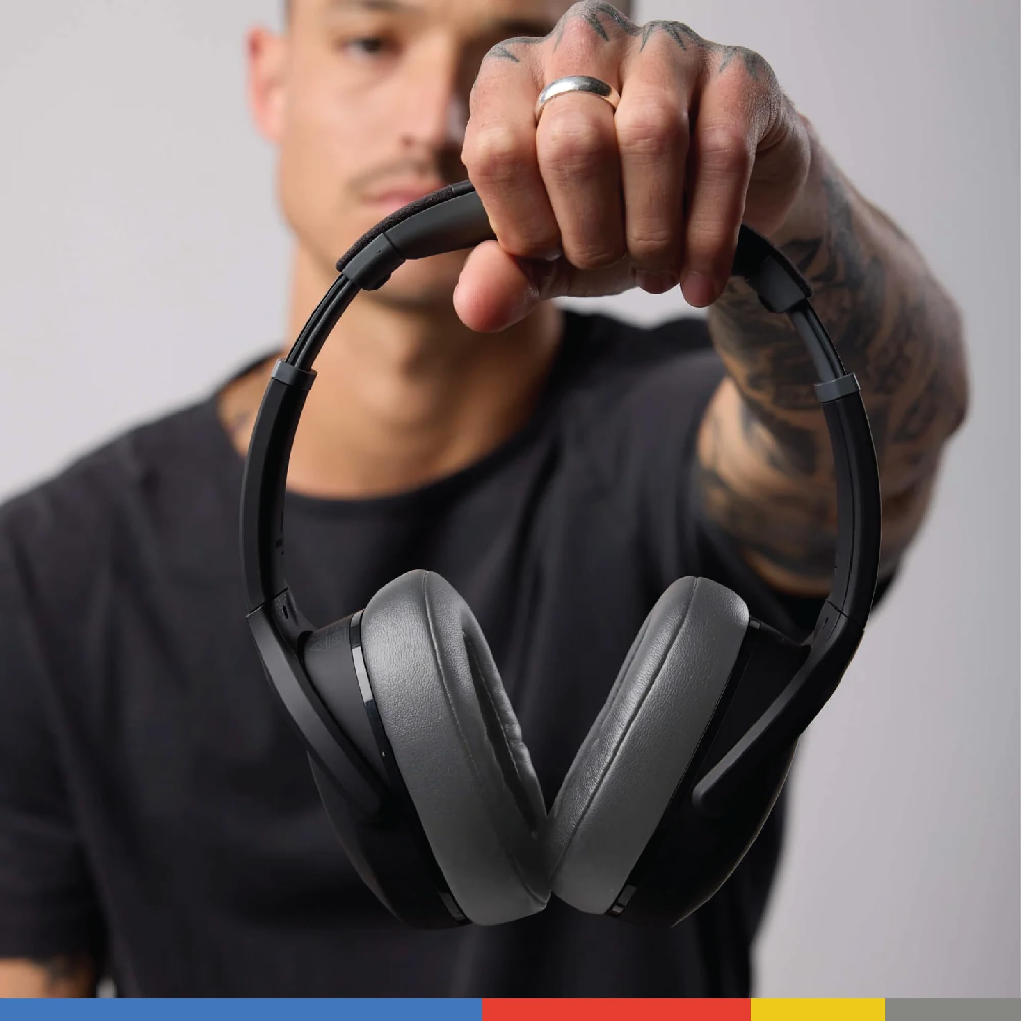Skullcandy Crusher Evo Wireless Over-Ear Headphones with Sensory Bass, 40-Hour Battery, Built-in Mic & Charging Cable - Compatible with iPhone, Android & Bluetooth Devices (Black) - Perfect for Gaming, Music & Travel