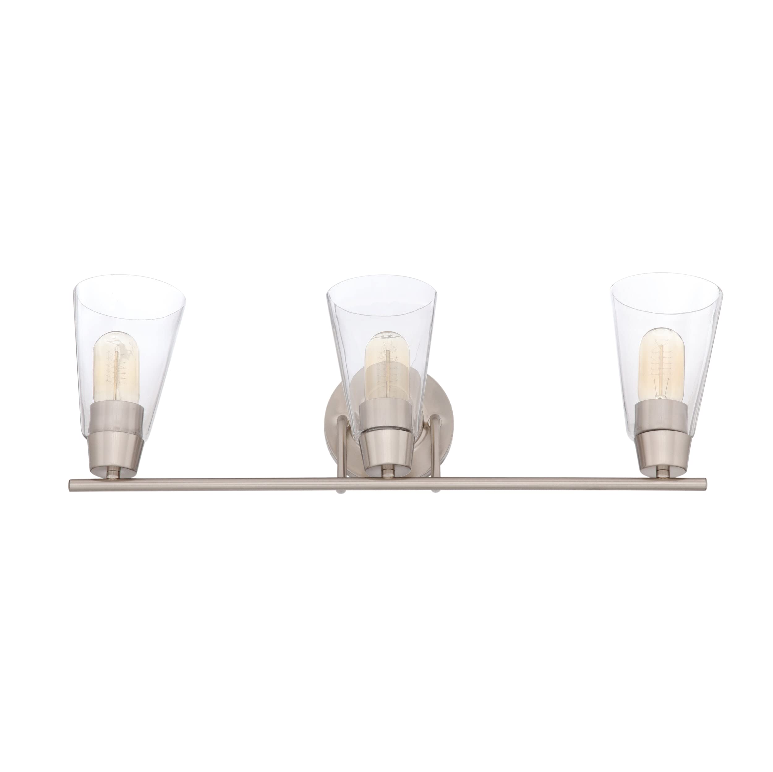 Designers Fountain Echo 3-Light Bathroom Vanity Lighting Fixture in Satin Platinum (87803-SP) - Perfect for Modern Bathroom, Powder Room, and Master Suite Decor