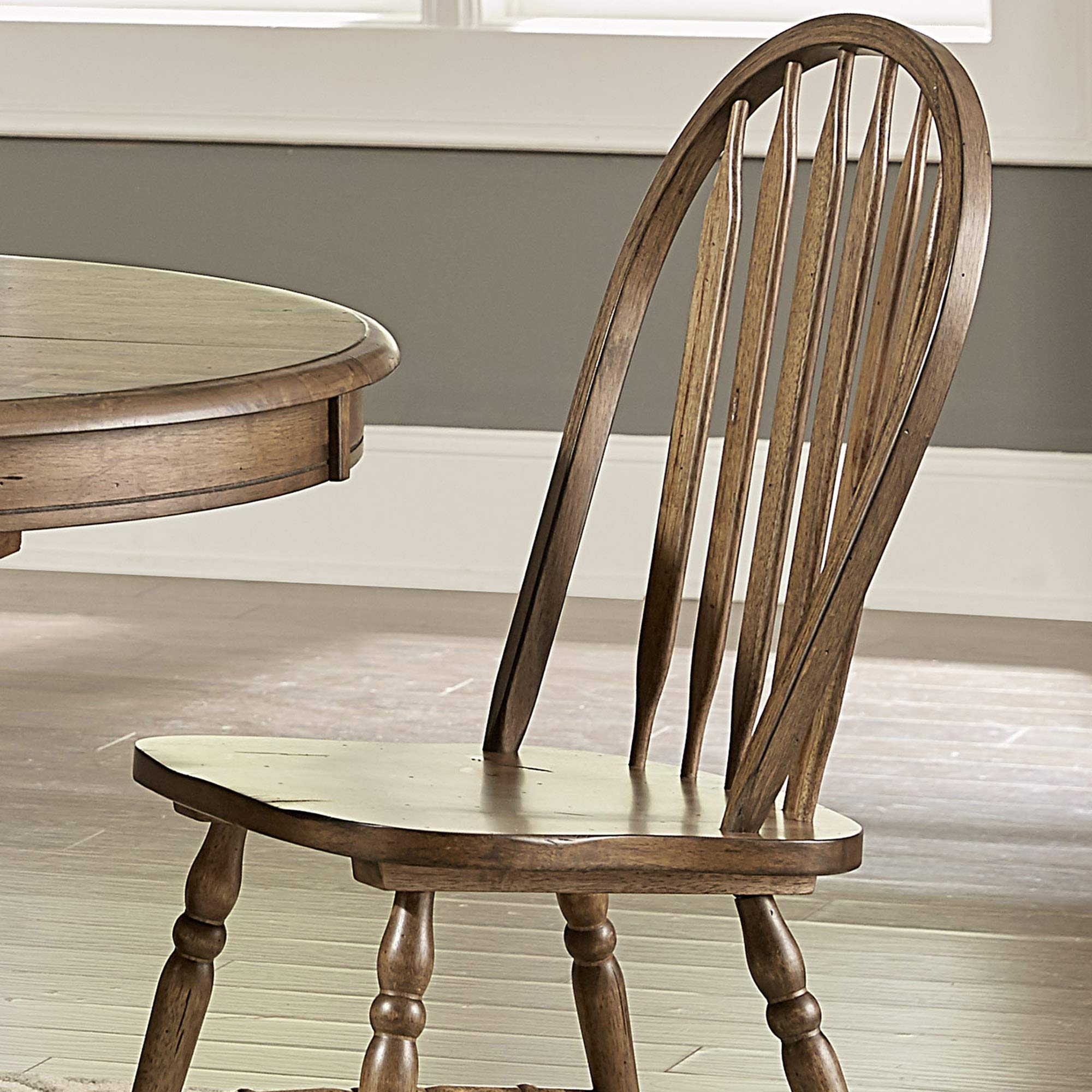 Liberty Furniture Industries Windsor Side Chair Set of 2 - Solid Wood Dining Chairs for Kitchen, Dining Room & Office - Traditional Style Home Decor