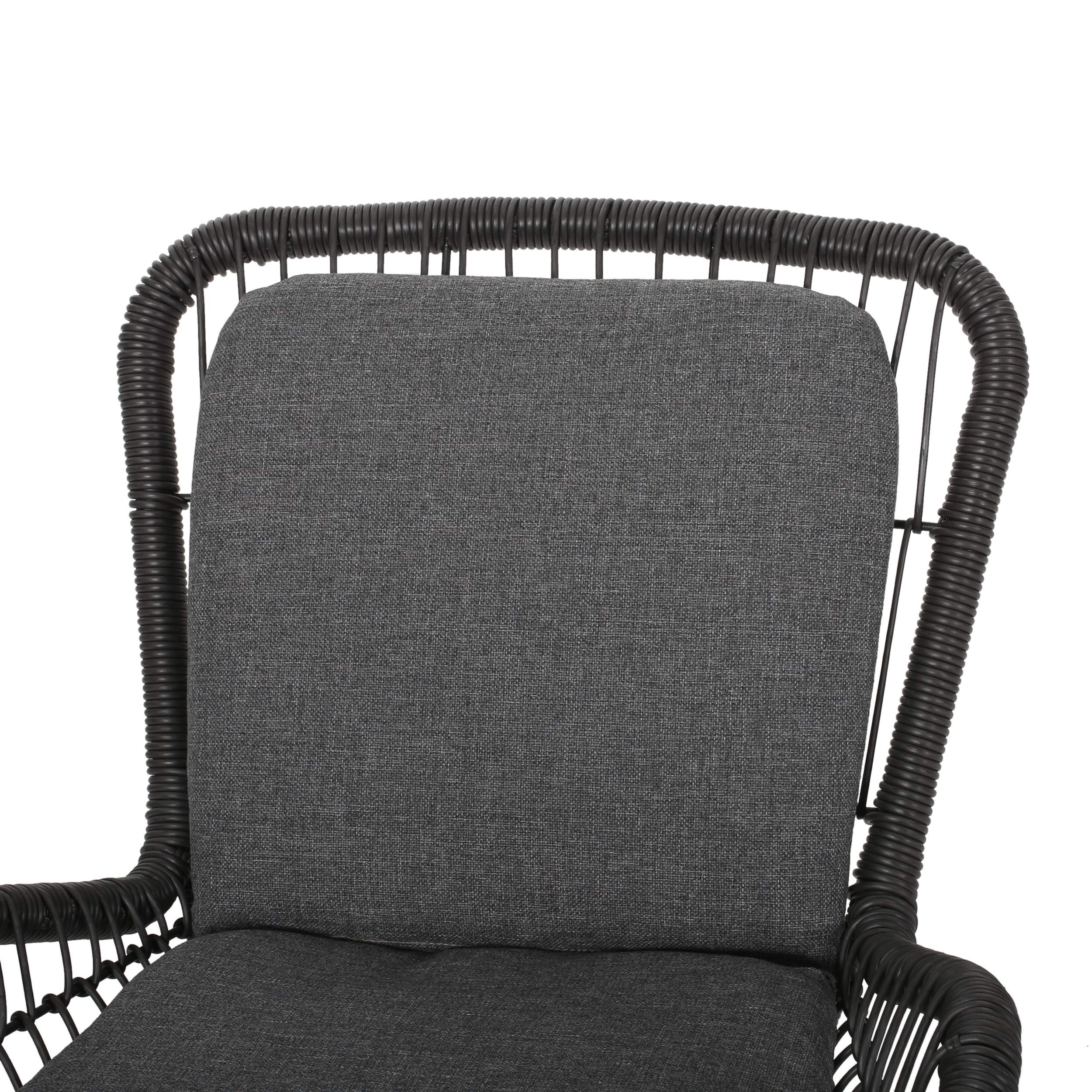 GDFStudio Outdoor Wicker Club Chair Set of 2 with Cushions - Gray & Dark Gray Patio Furniture for Garden, Poolside & Backyard Relaxation
