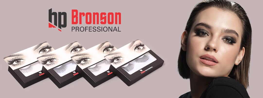 BRONSON PROFESSIONAL No. 213 3D Faux Mink False Eyelashes - Natural Looking Long Lashes (1 Pair) for Eye Makeup & Dramatic Look | Perfect for Weddings, Parties & Daily Wear