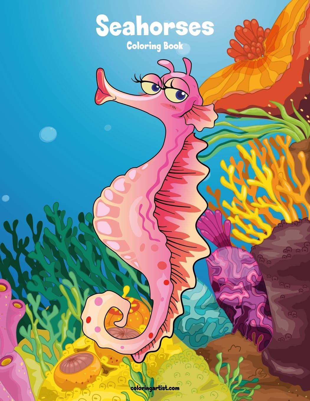 Seahorses Coloring Book for Adults & Kids - Stress Relief Ocean Animal Art Therapy | Perfect for Relaxation, Mindfulness & Creative Fun